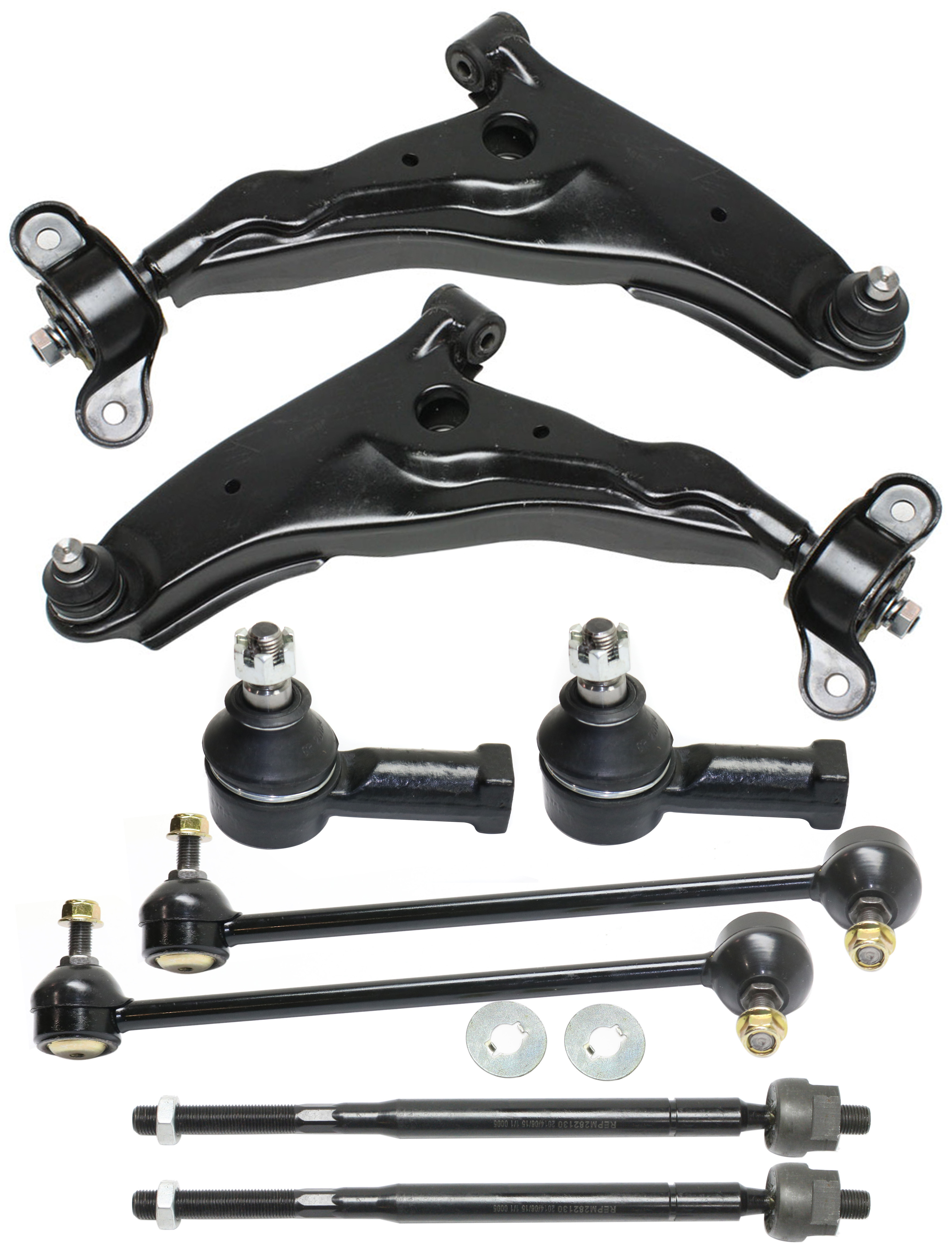 AM GALANT 99-03 ECLIPSE 00-05 FRONT CONTROL ARM KIT RH AND LH w ball joint s 8 pc Kit with Sway Bar Link and Tie Rod End SKU KIT 082217-48 OEM MR554985 MR554375 MR554986 MR5