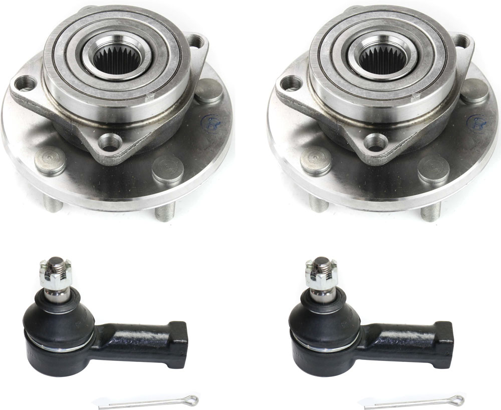 AM AVENGER 95-00 STRATUS 01-05 FRONT SUSPENSION KIT RH AND LH 4 pc kit with Tie Rod Ends and Wheel Hubs SKU KIT 082217-49 OEM MR103664