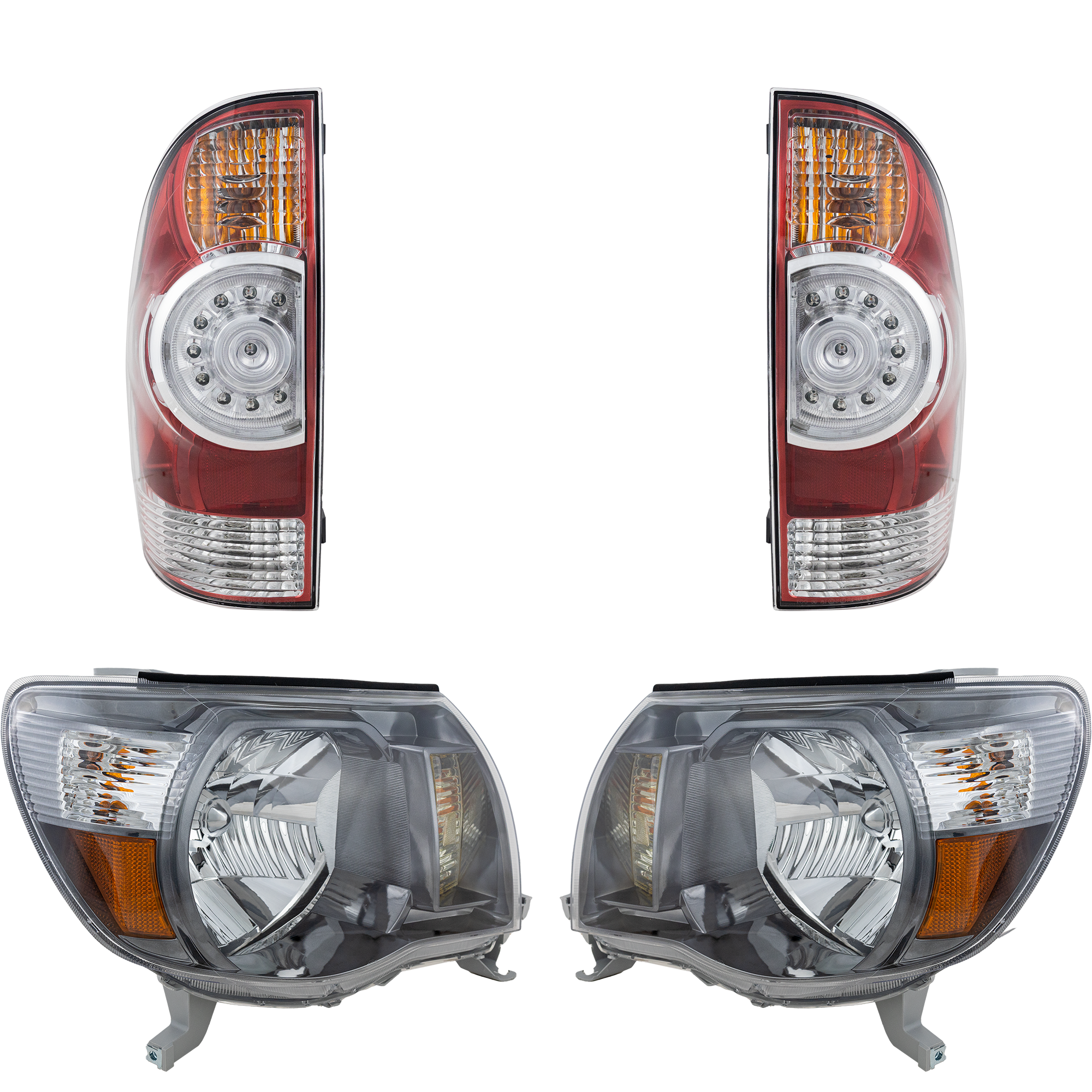 AM TACOMA 08-08 TAIL LAMP RH AND LH 4 pc Kit with Headlight SKU KIT 082218-39 Partslink TO2801177 TO2800177 TO2502181 TO2503181 OEM 8155004160-8156004160-81150041