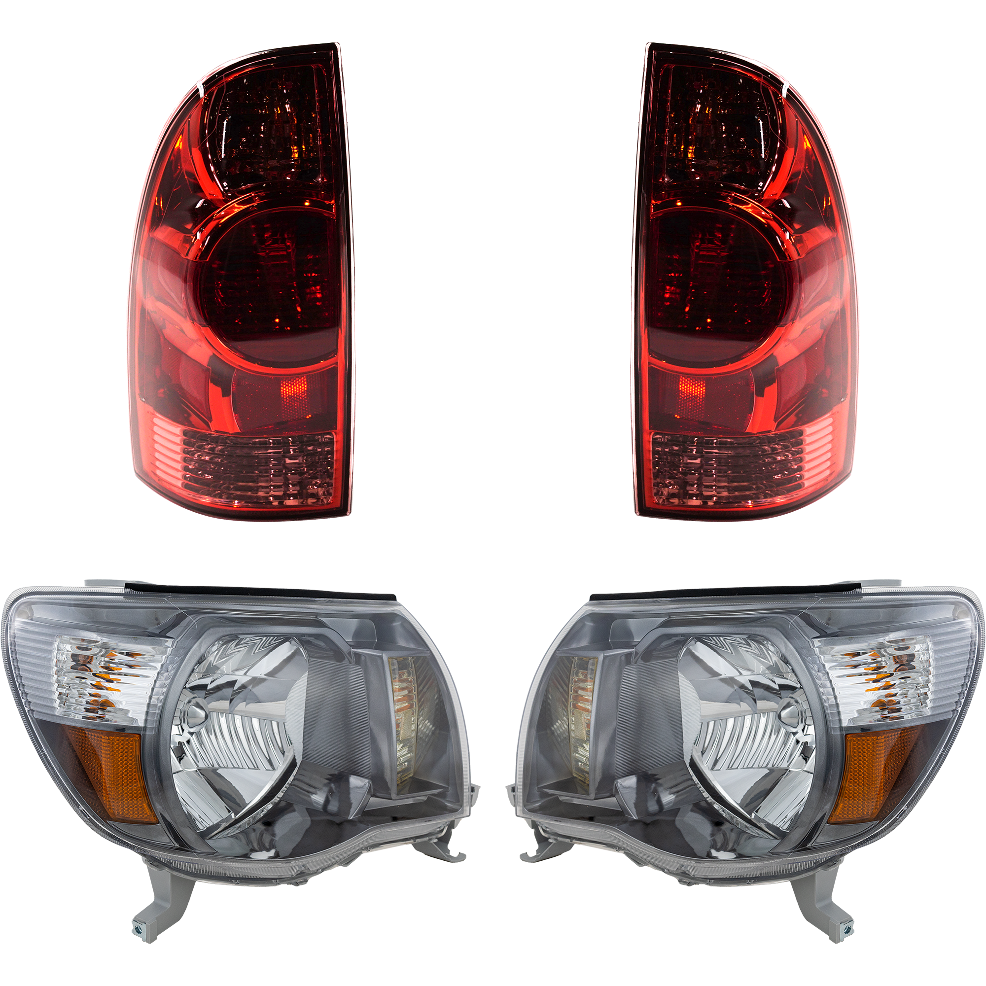 AM TACOMA 05-08 HEAD LAMP RH AND LH Assembly Halogen 4 pc Kit with Tail Lights SKU KIT 082218-41 Partslink TO2503181 TO2502181 TO2800158 TO2801158 OEM 8111004173-8115004173-81560041