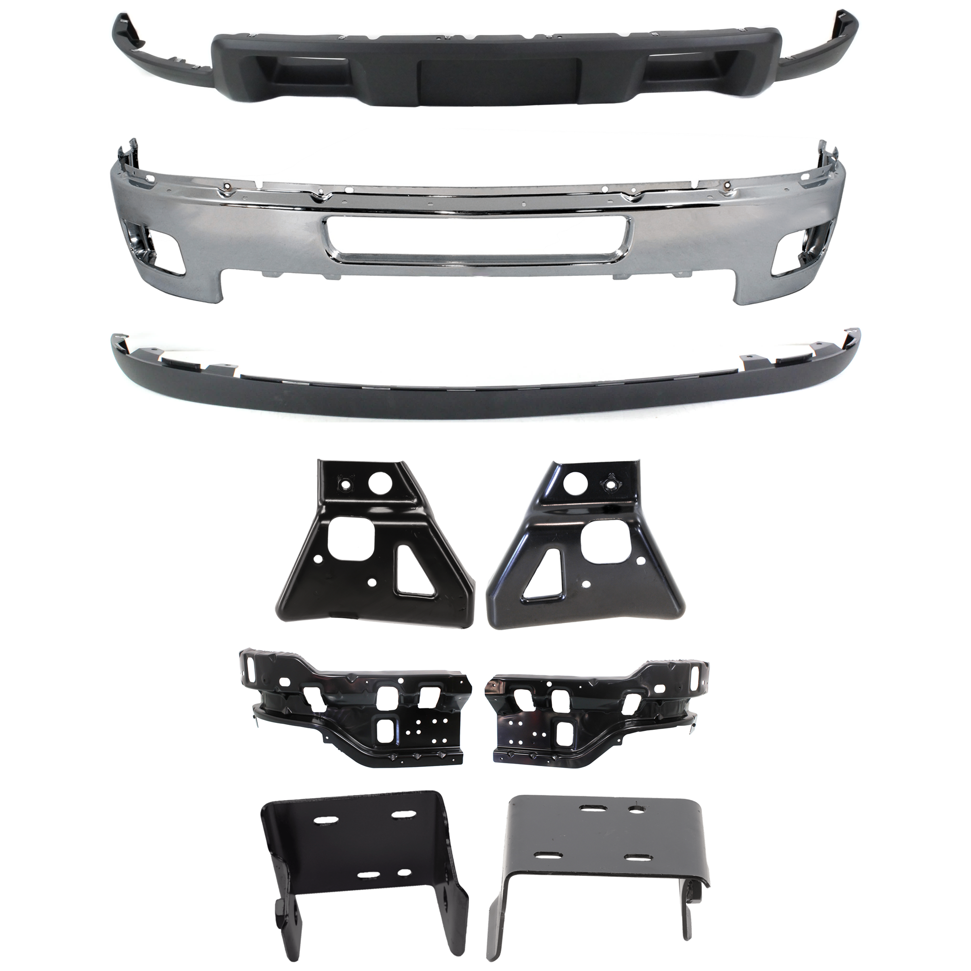 AM SILVERADO 2500 HD 3500 HD 11-14 FRONT BUMPER 9 pc kit with Bumper Bracket and Valance SKU KIT 082224 C501 Partslink GM1002837 GM1062101 GM1063101 GM1063100 GM1062100 GM1066193 GM1067193 GM1095195 GM1092213 OEM 25883349-25883347-25883348-258