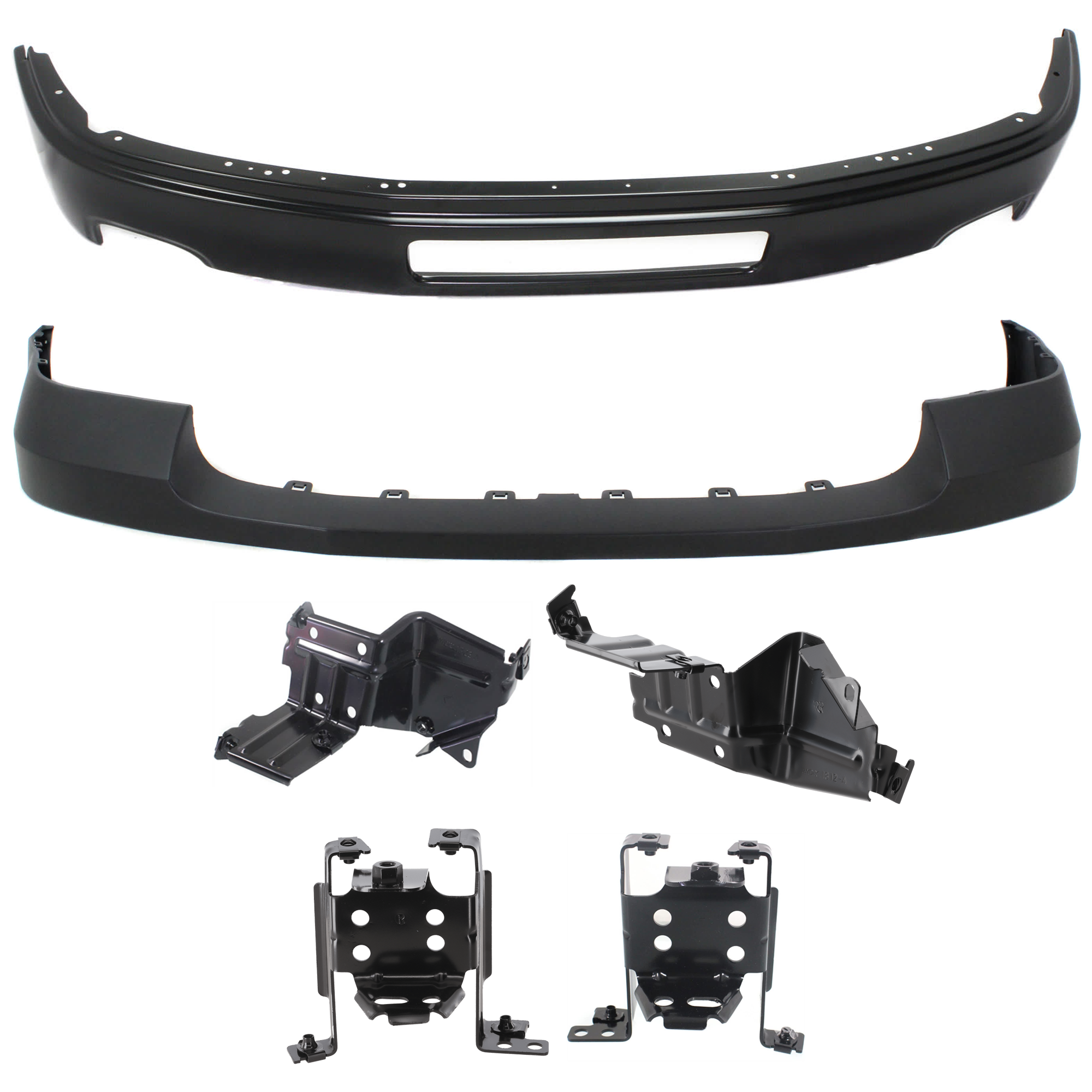 AM SIERRA 2500-3500 HD 11-14 FRONT BUMPER 6 pc kit w Bumper Cover and Bumper Bracket SKU KIT 082224 C536 Partslink GM1002840 GM1062103 GM1063103 GM1063102 GM1062102 GM1014105 OEM 23123402-25832375-25832376-258