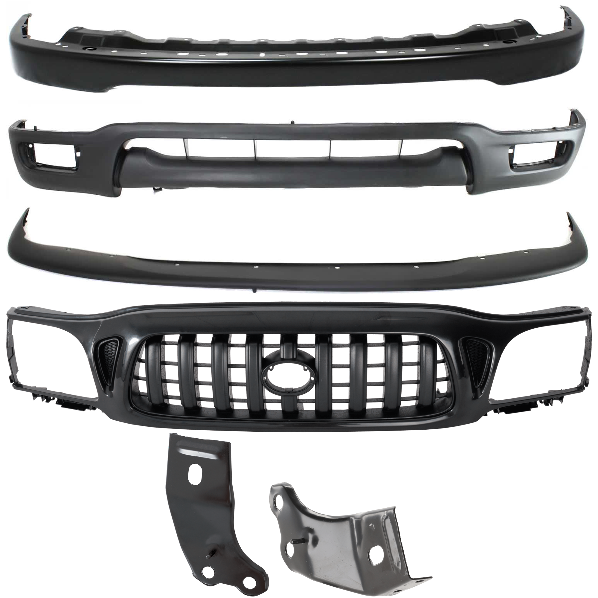 AM TACOMA 01-04 FRONT BUMPER Paint to Match 6 pc kit with Bumper Bracket Bumper Filler Grille Assembly and Valance SKU KIT 082224 C538 Partslink TO1002176 TO1067134 TO1066134 TO1087112 TO1200246 TO1095196 OEM 52101AD900-52141AD020-52142AD0