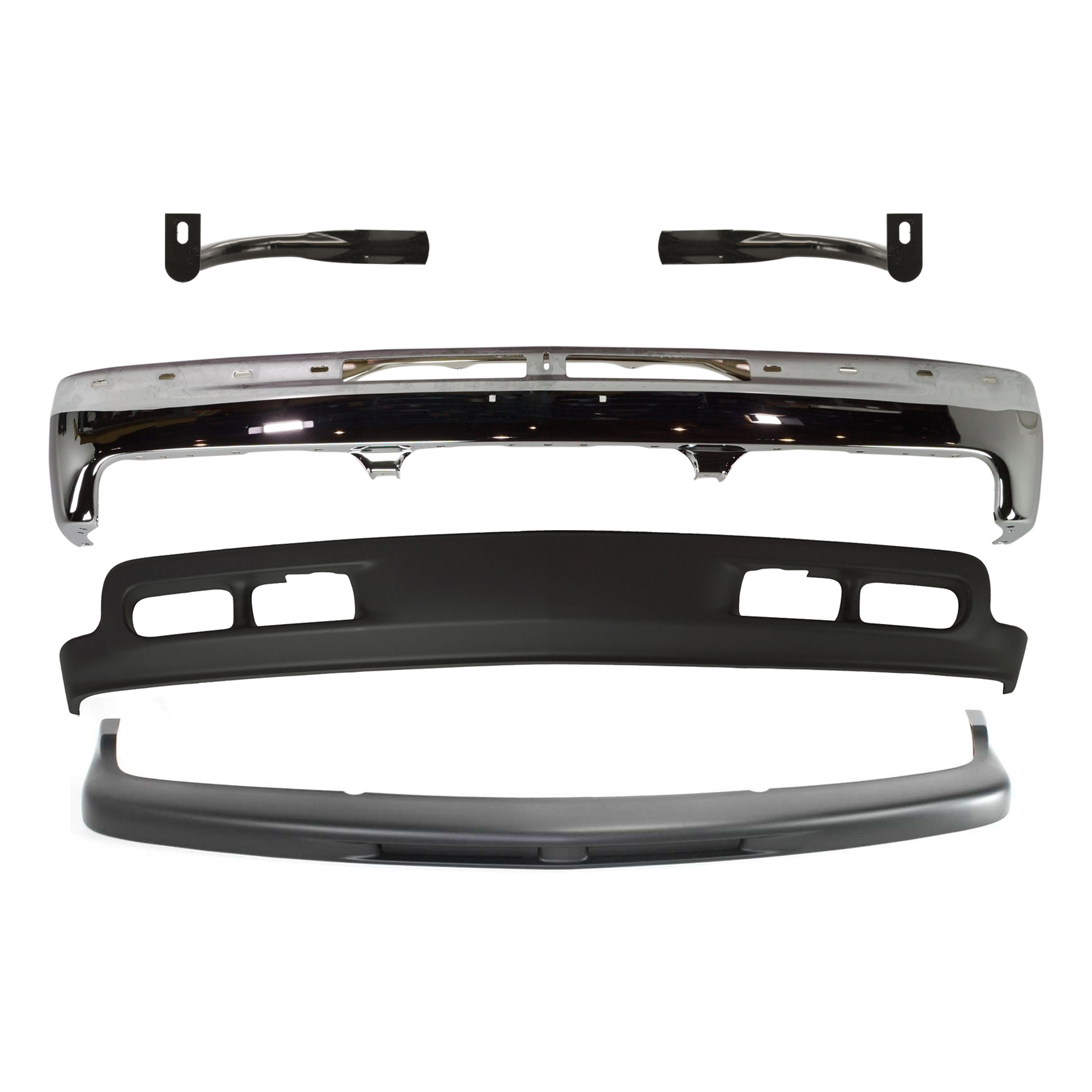 AM SUBURBAN 1500-2500-00-04 FRONT BUMPER 5 pc. Kit w Bumper Bracket Bumper Trim and Valance SKU KIT 082224 C552 Partslink GM1002376 GM1066129 GM1067129 GM1051107 GM1092167 OEM 12336026-15705657-15705658-889