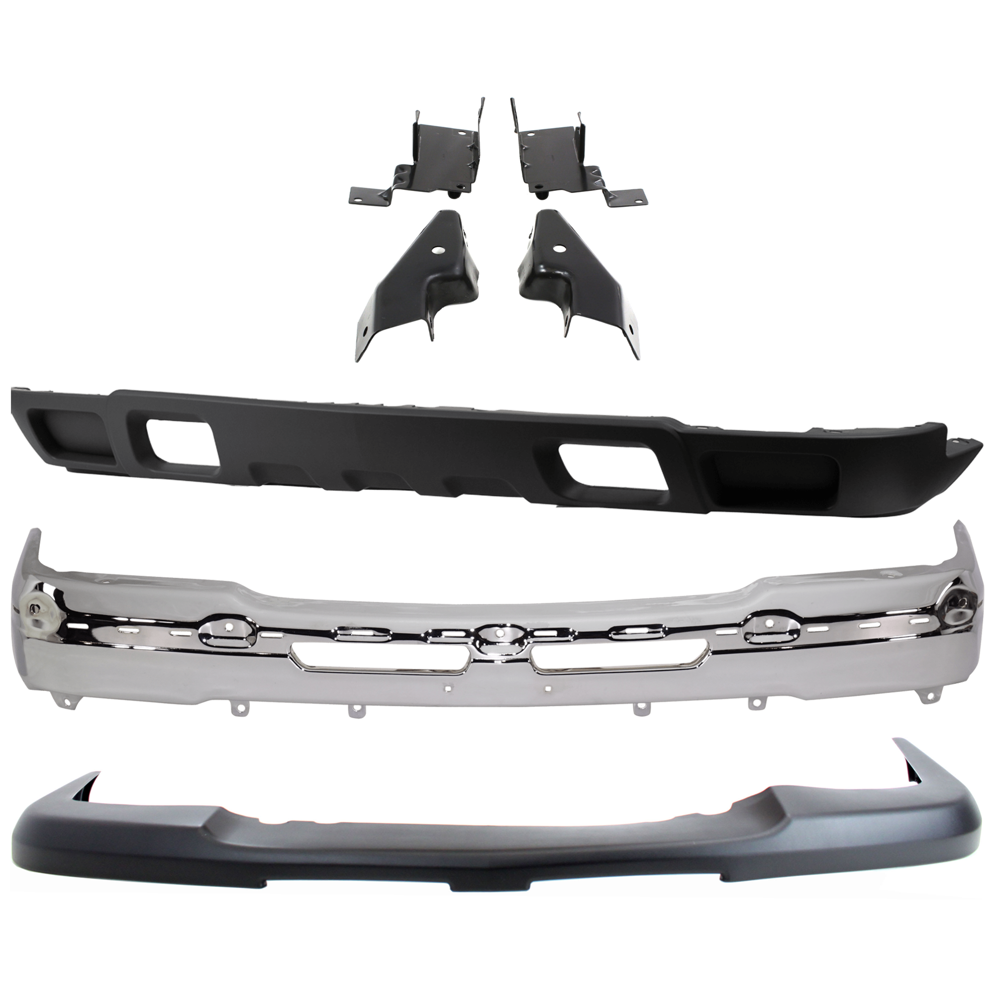 AM SILVERADO 1500-03-06 SILVERADO 2500-03-04 FRONT BUMPER 7 pc kit w Bumper Bracket Bumper Bracket and Valance SKU KIT 082224 C572 Partslink GM1002416 GM1061101 GM1051110 GM1092205 GM1092174 OEM 19150310 Performance 15139805