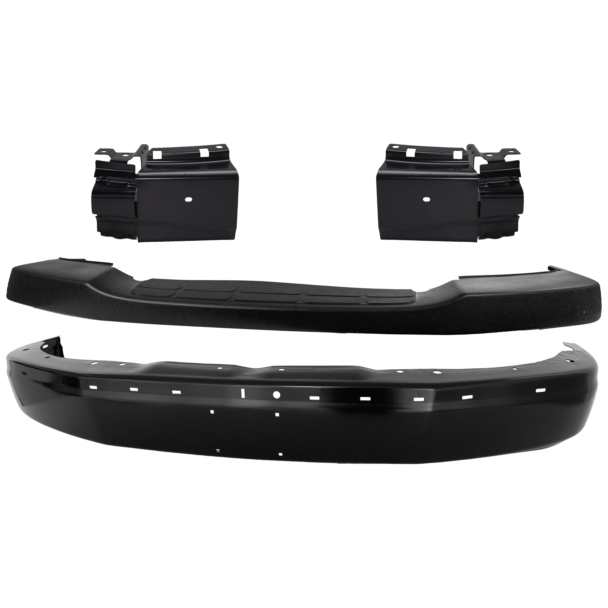 AM EXPRESS SAVANA VAN 03-23 FRONT BUMPER 4 pc Kit Paint to Match with Bumper Cover and Bumper Bracket SKU KIT 082224 C575 Partslink GM1002425 GM1067158 GM1066158 GM1000693 OEM 22872781-15757010-15757009-228