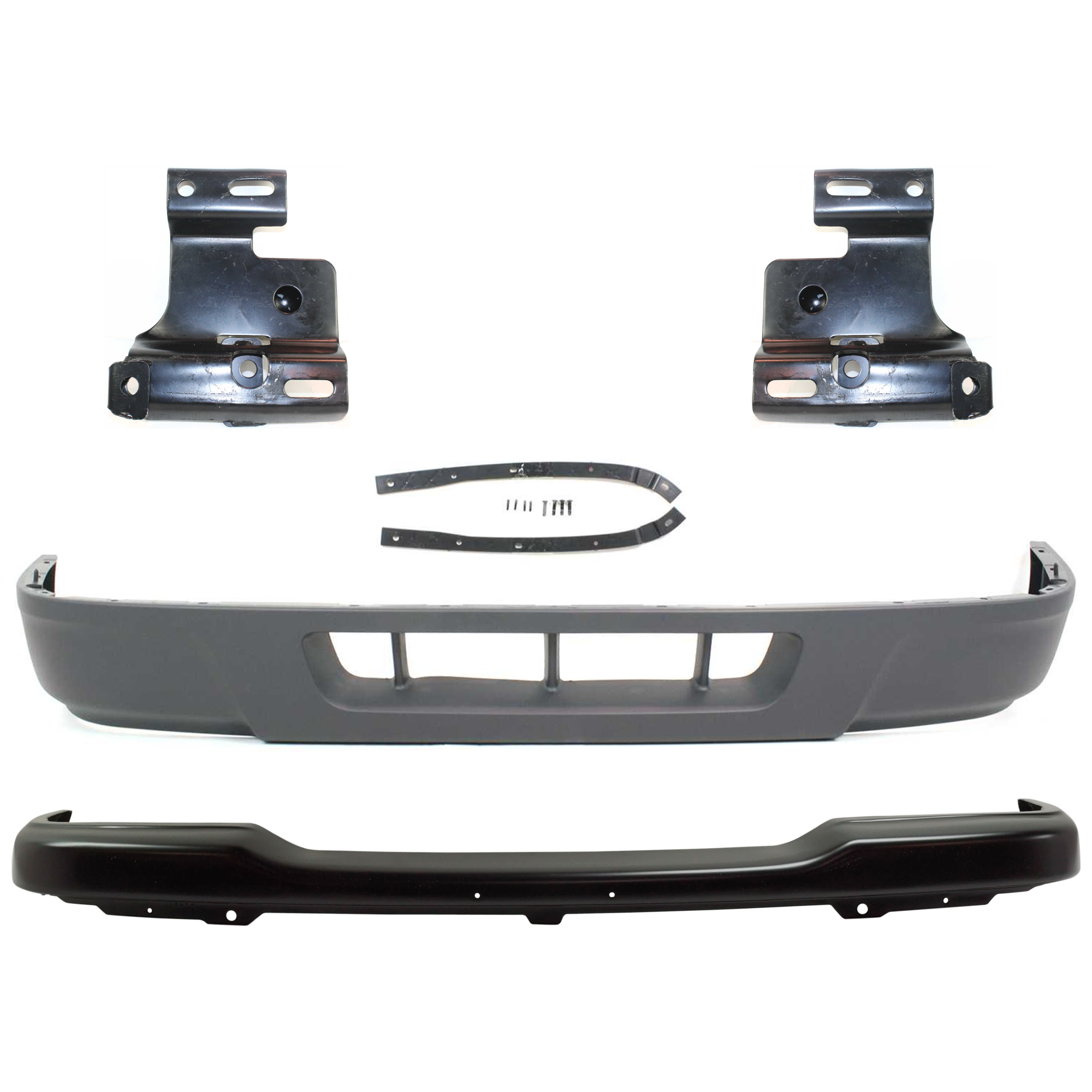 AM RANGER 04-05 FRONT BUMPER 4 pc Kit with Valance and Bumper Bracket SKU KIT 082224 C586 Partslink FO1002379 FO1066143 FO1067143 FO1095216 OEM 1L5Z17757HA 1L5Z17859AB 1L5Z17