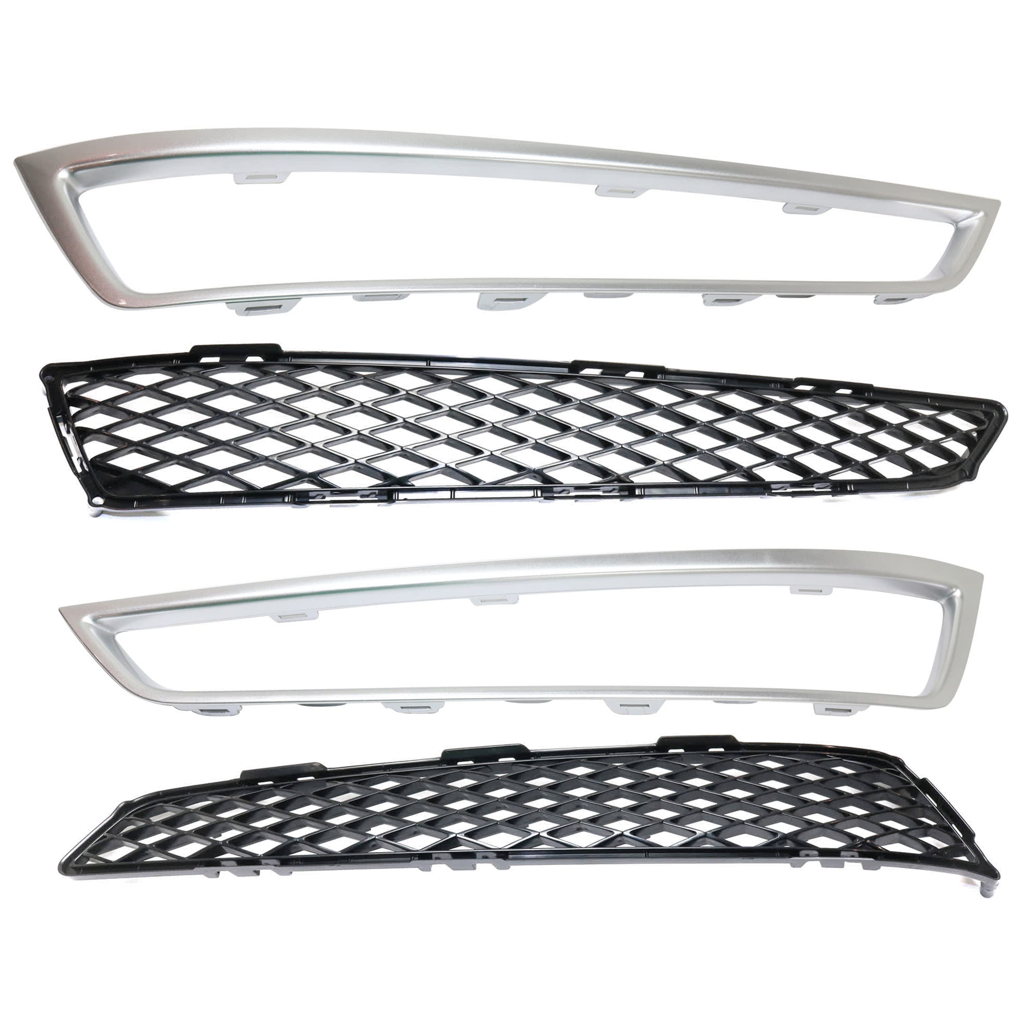 AM MDX 10-13 FRONT BUMPER GRILLE RH AND LH 4 pc kit Mesh with Grille Trim SKU KIT 082224 C591 Partslink AC1038110 AC1039110 AC1038111 AC1039111 OEM 71102STXA00-71107STXA00-71109S