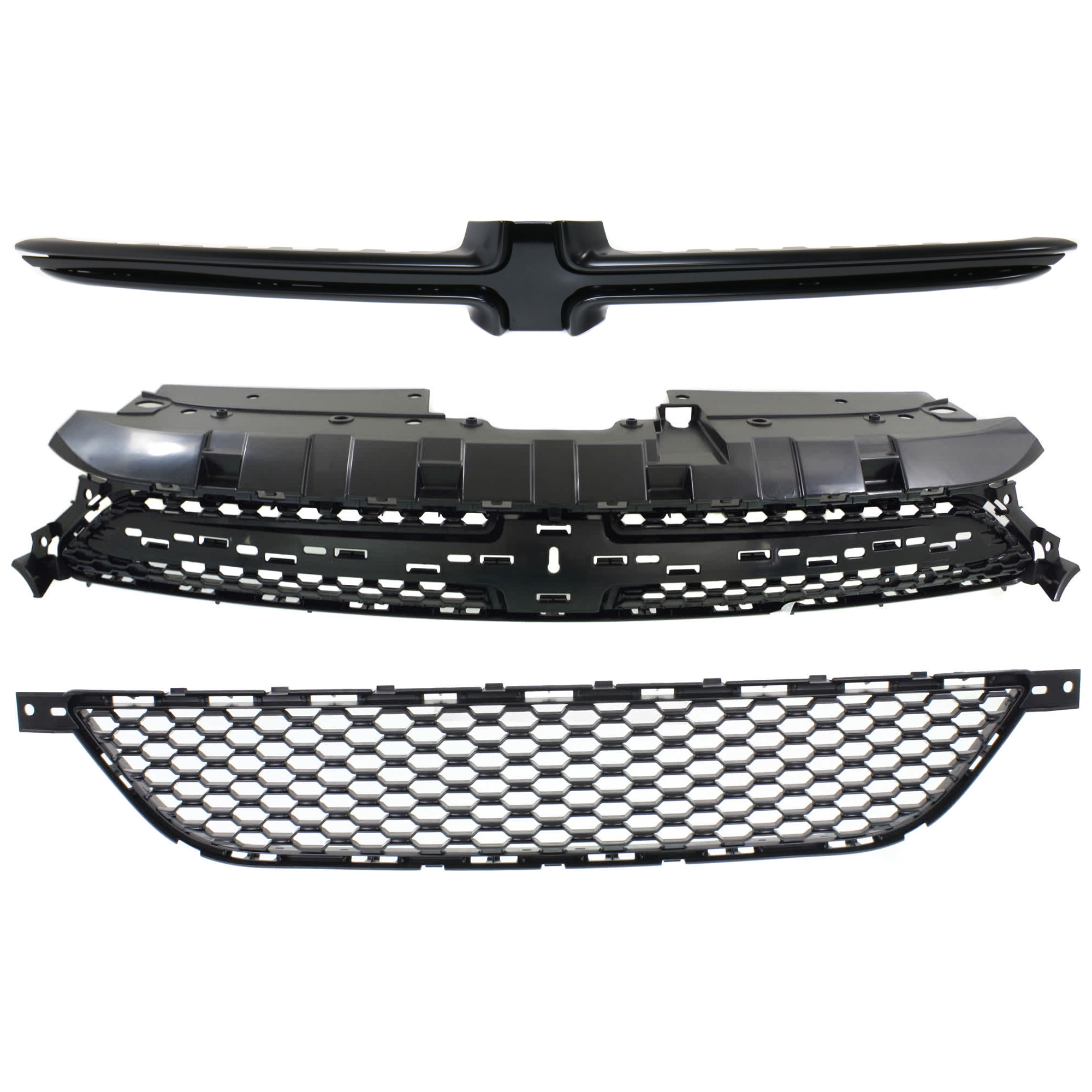 AM DART 14-16 GRILLE 3 pc Kit Textured Black Shell and Insert with Bumper Grille and Grille Trim SKU KIT 082224 C684 Partslink CH1200378 CH1036125 CH1210113 OEM 68081408AE 68081409AA 1UH85TZZ