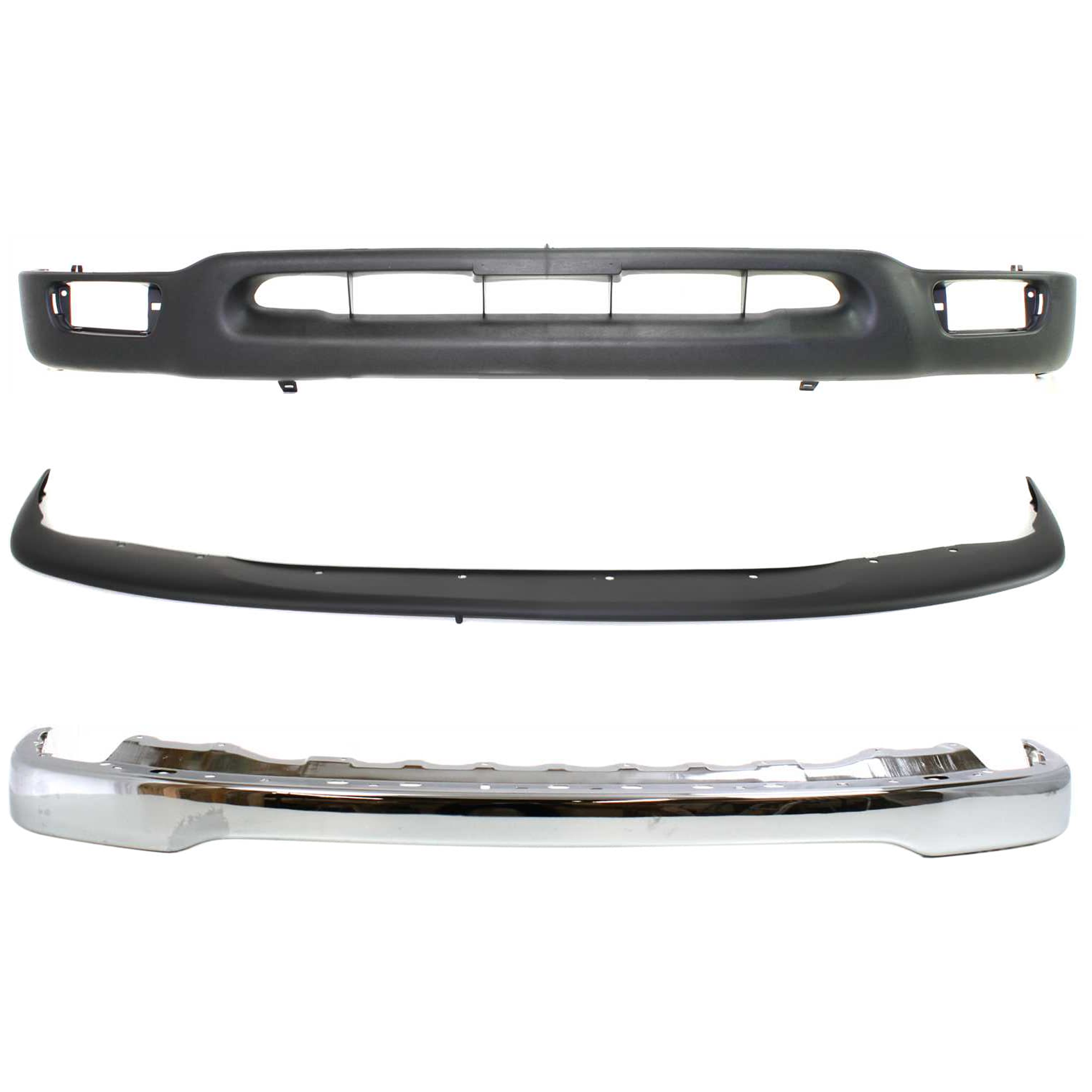 AM TACOMA 01-04 FRONT BUMPER 3 pc Kit with Bumper Filler and Valance SKU KIT 082224 C699 Partslink TO1002174 TO1087112 TO1095131 OEM 52101AD030-52119AD010-53901AD0