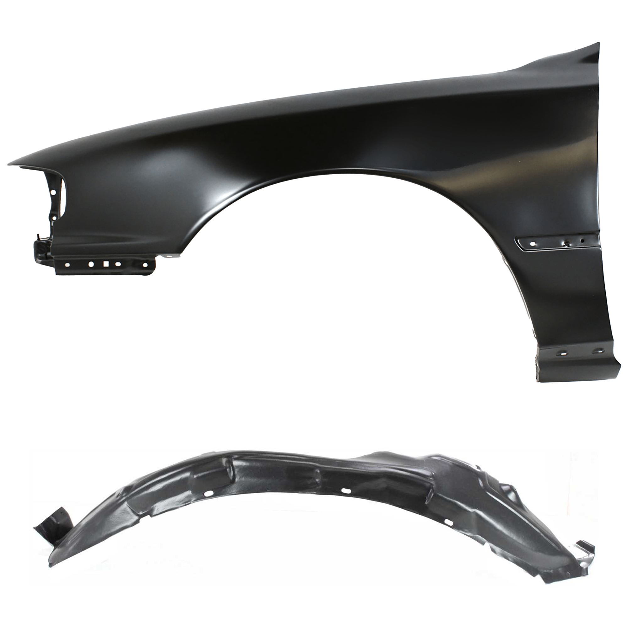 AM CAMRY 92-96 FRONT FENDER LH 2 pc kit Primed Steel with Fender Liner SKU KIT 082224 C721 Partslink TO1240104 TO1248103 OEM 5380206011-5387633040