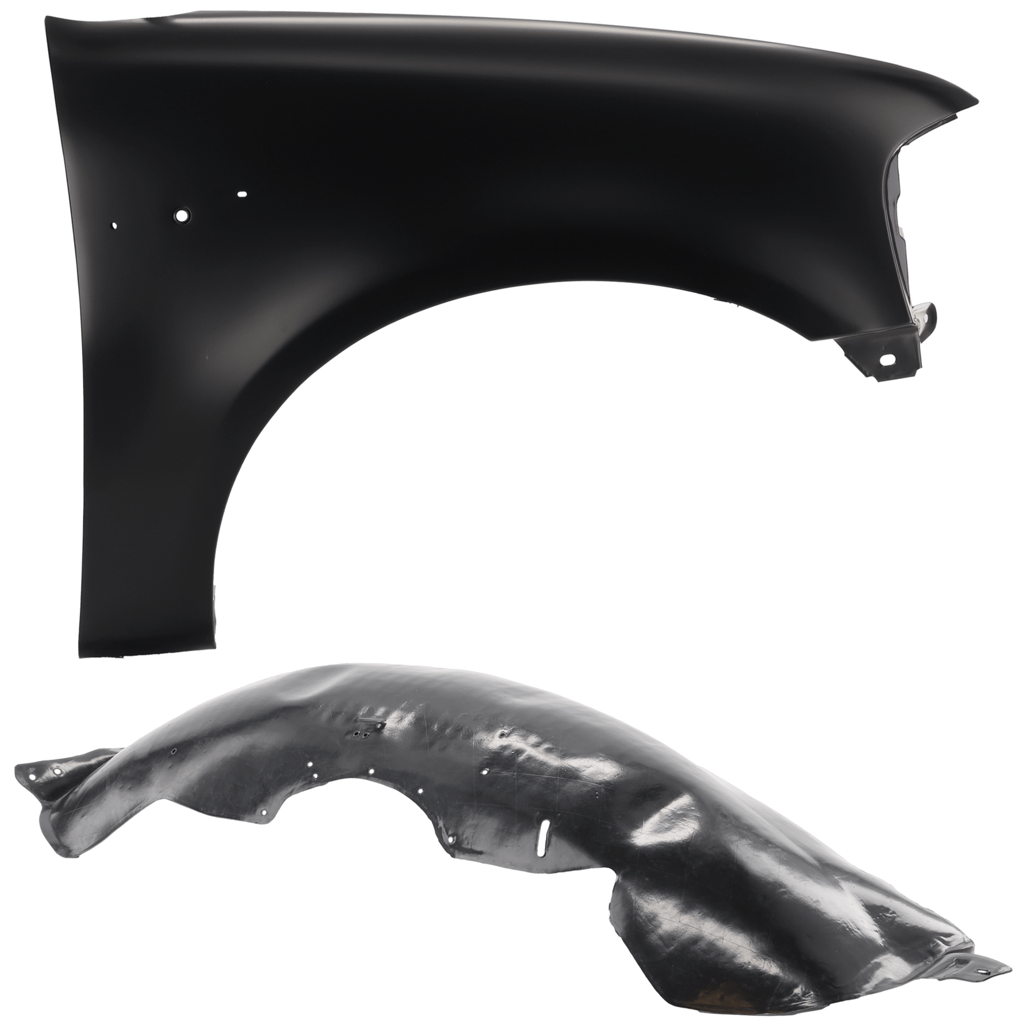 AM F 150-97-03 F 250-97-99 FRONT FENDER RH 2 pc Kit Primed with Fender and Fender Liner SKU KIT 082224 C722 Partslink FO1241191 FO1249102 OEM 2L3Z16005BA 8L3Z16102B