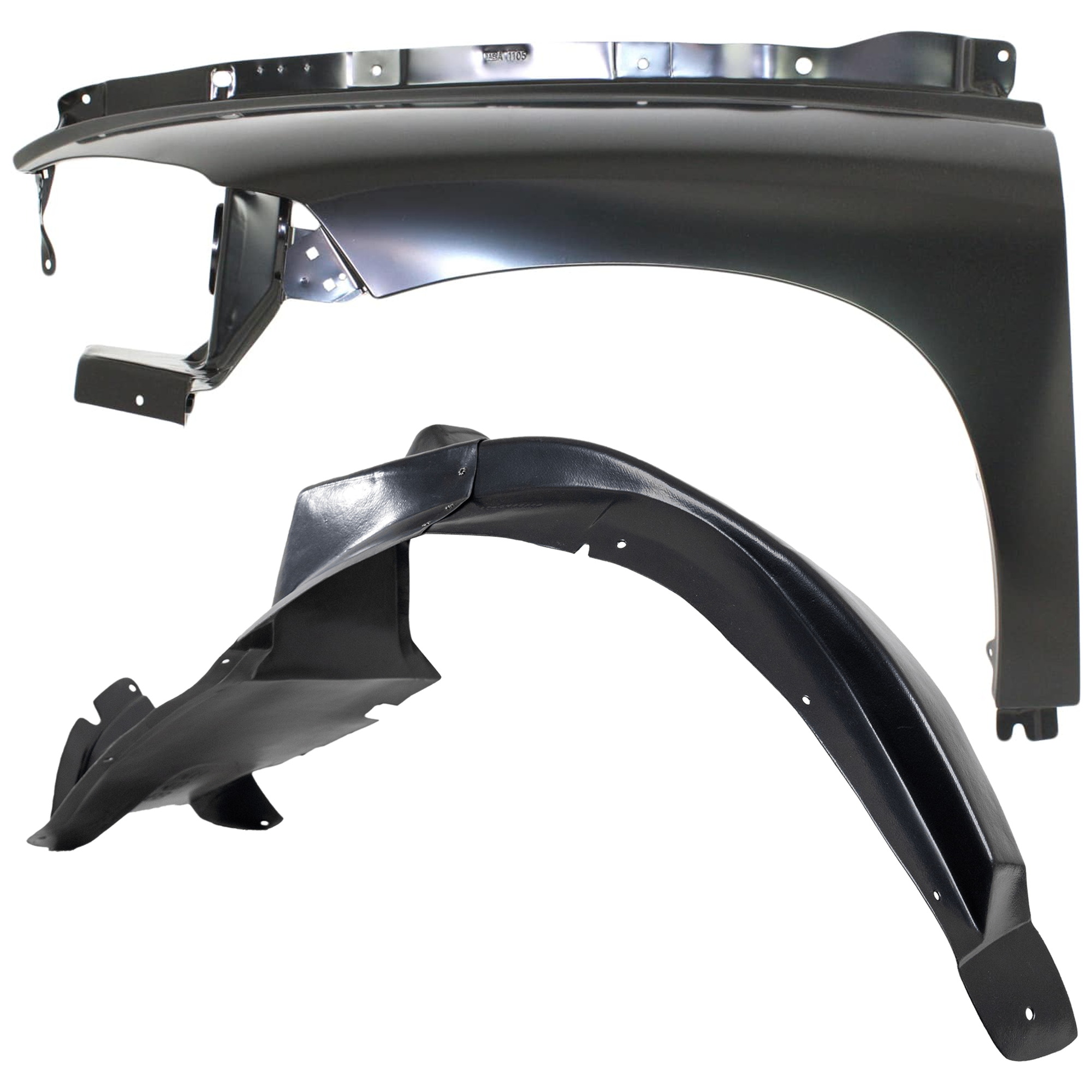 AM HHR 06-11 FRONT FENDER LH 2 pc Kit Primed with Fender and Fender Liner SKU KIT 082224 C726 Partslink GM1240327 OEM 20919882-22714693 PFM