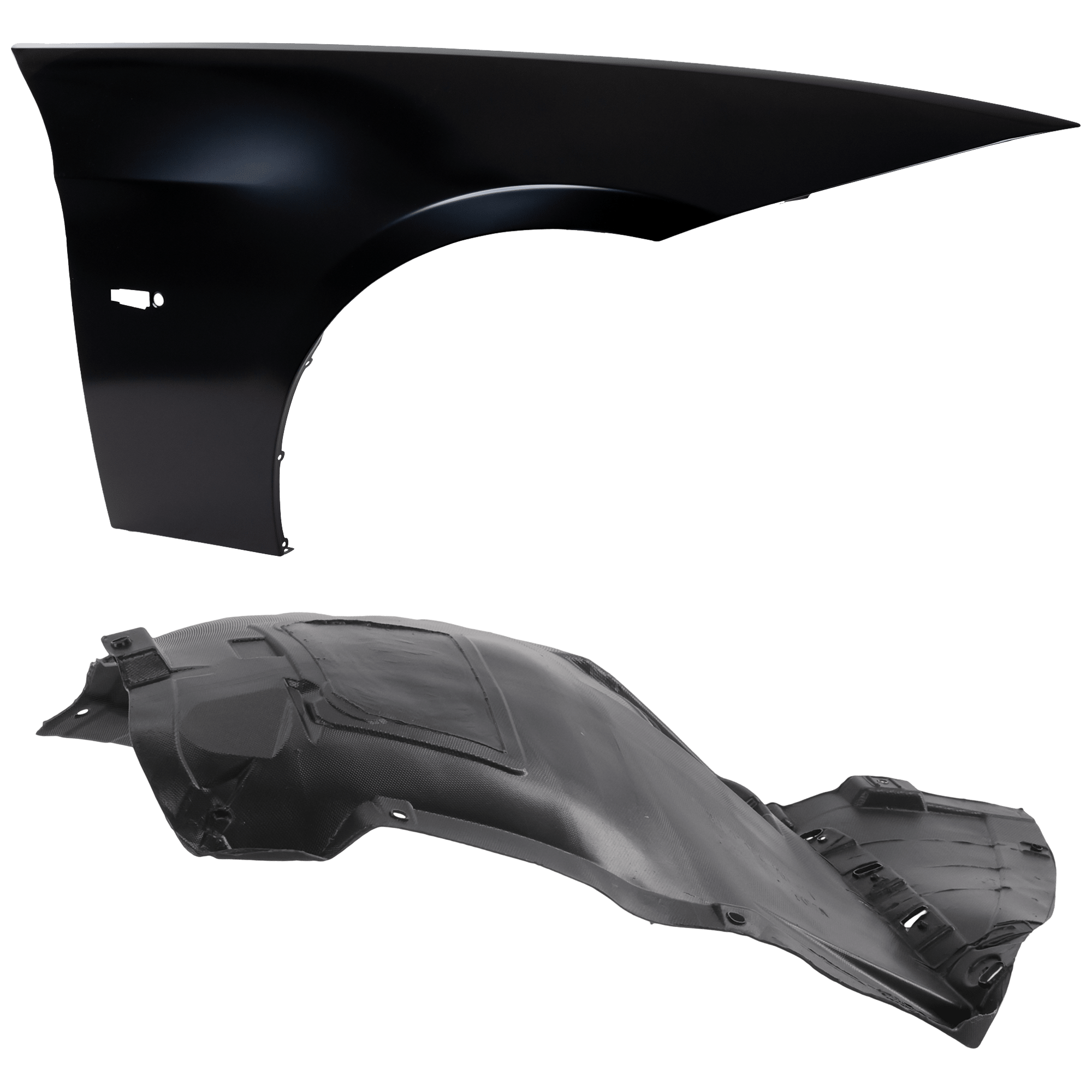 AM 3 SERIES 06-12 FRONT FENDER RH 2 pc kit Primed Sedan Wagon with Fender Liner SKU KIT 082224 C728 OEM 41357135680-51717059380 PFM