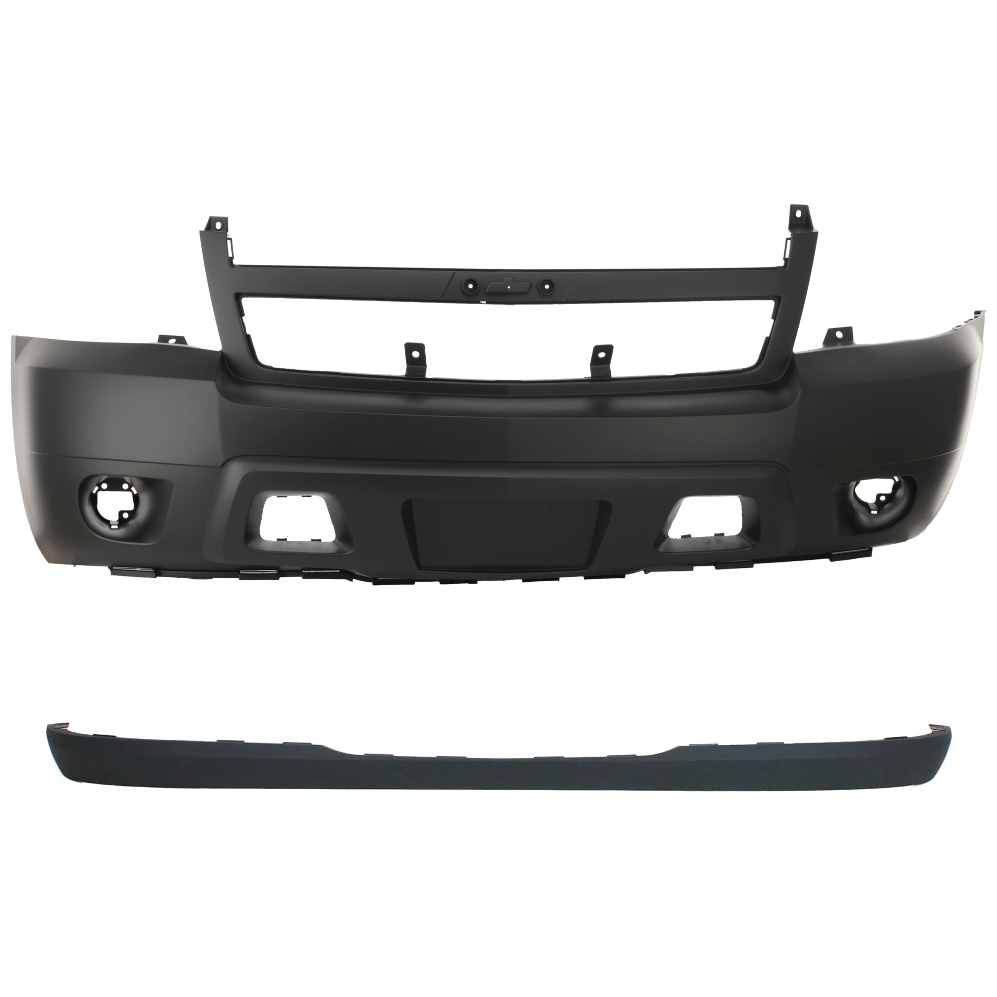 AM AVALANCHE SUBURBAN 07-14 FRONT BUMPER COVER 2 pc Kit with Valance w o Off Road Pkg SKU KIT 082224 C733 Partslink GM1000817 GM1092208 OEM 25814570-15203734
