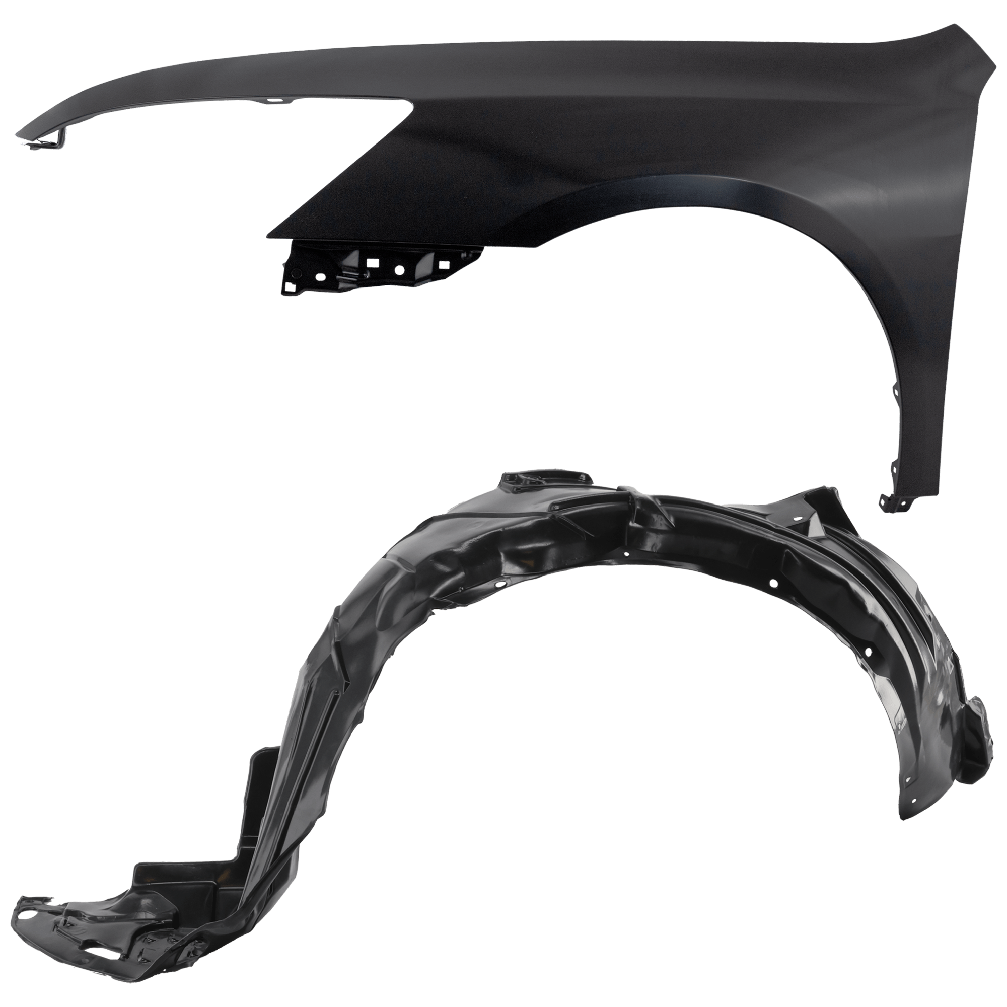 AM ACCORD 03-07 FRONT FENDER LH 2 pc Kit Primed with Fender and Fender Liner SKU KIT 082224 C742 Partslink HO1240157 HO1248114 OEM 04630SDAA90ZZ 74151SDAA00