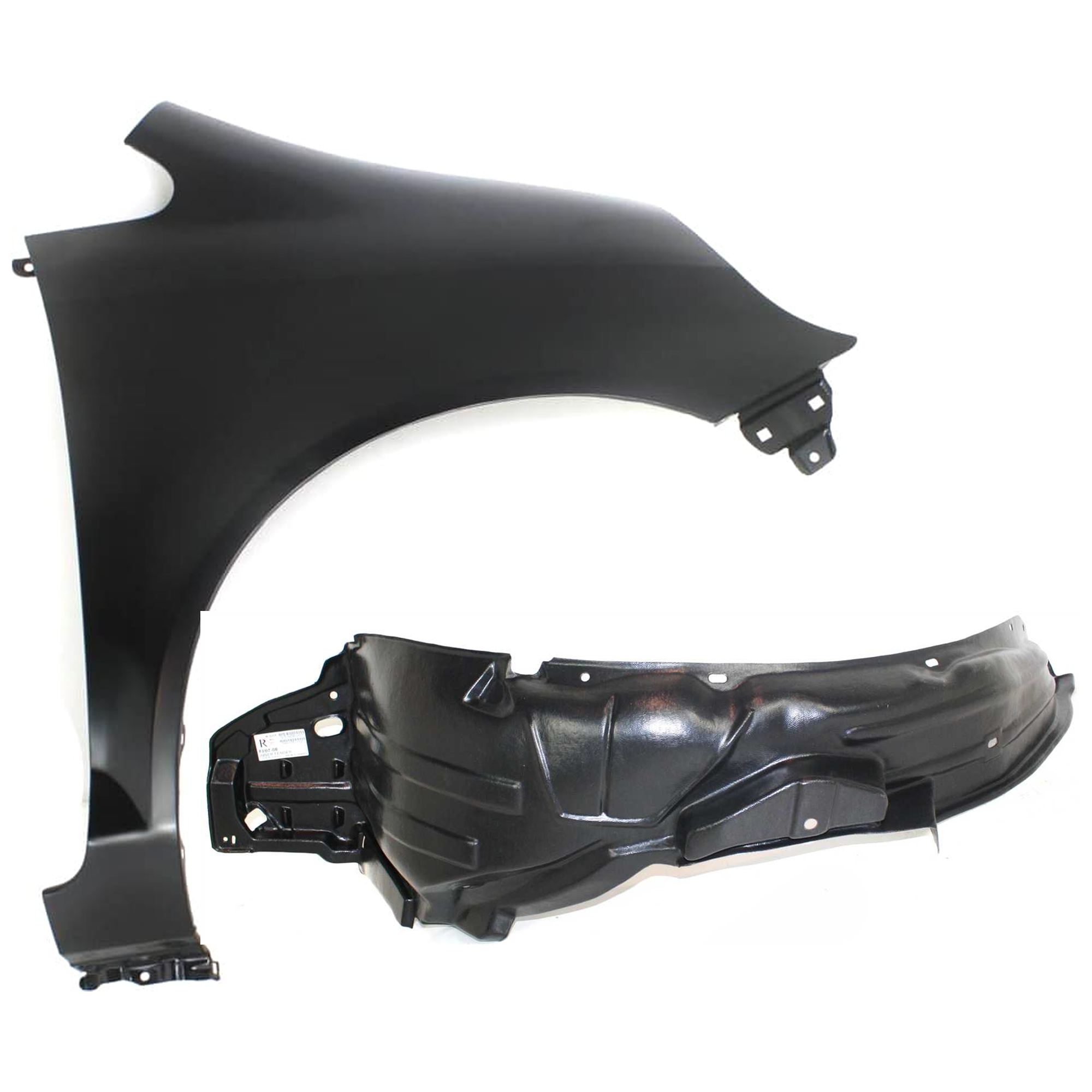 AM FIT 07-08 FRONT FENDER RH 2 pc kit Primed with Fender Liner SKU KIT 082224 C748 Partslink HO1241172 HO1251112 OEM 60211SLNA90ZZ 74101SLNA00