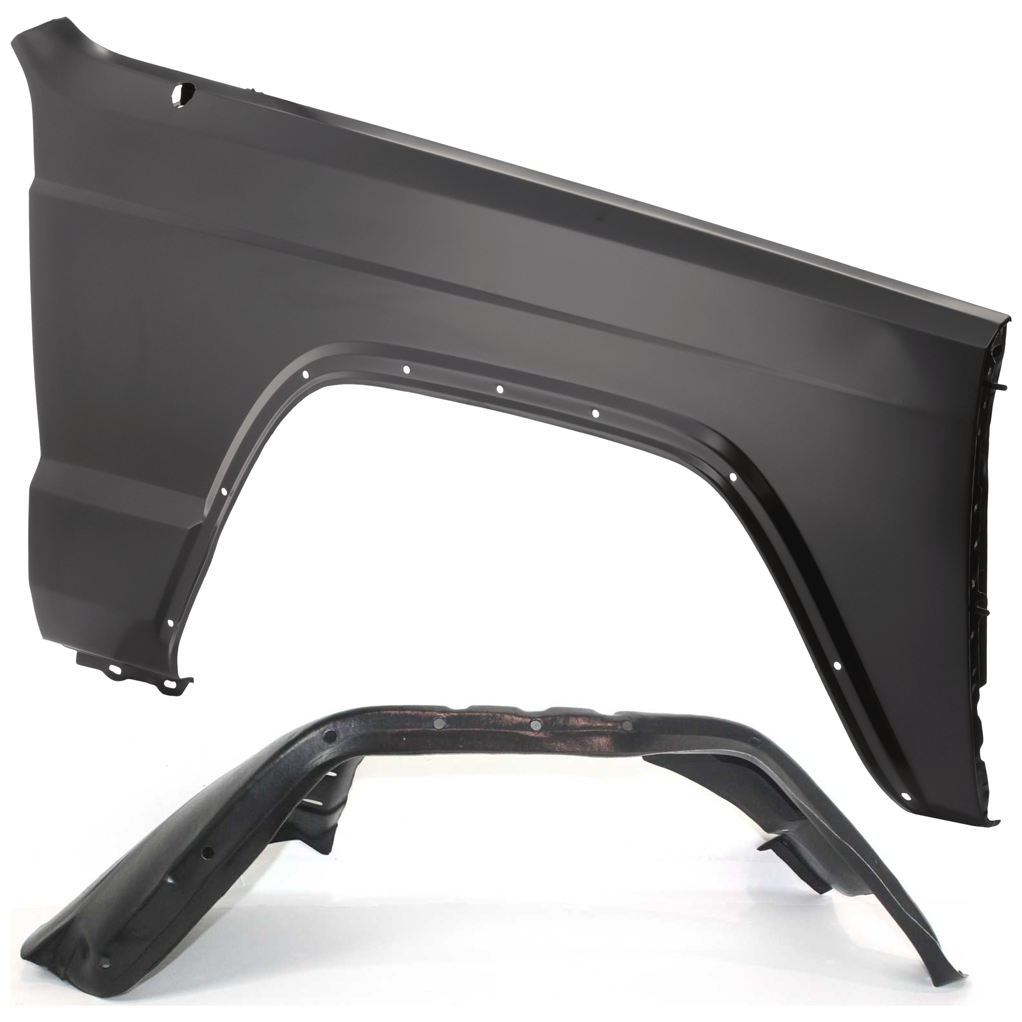 AM CHEROKEE 84-96 FRONT FENDER RH 2 pc Kit Primed with Fender and Wheelhouse SKU KIT 082224 C752 Partslink CH1241208 CH1249106 OEM 55235226-55175008
