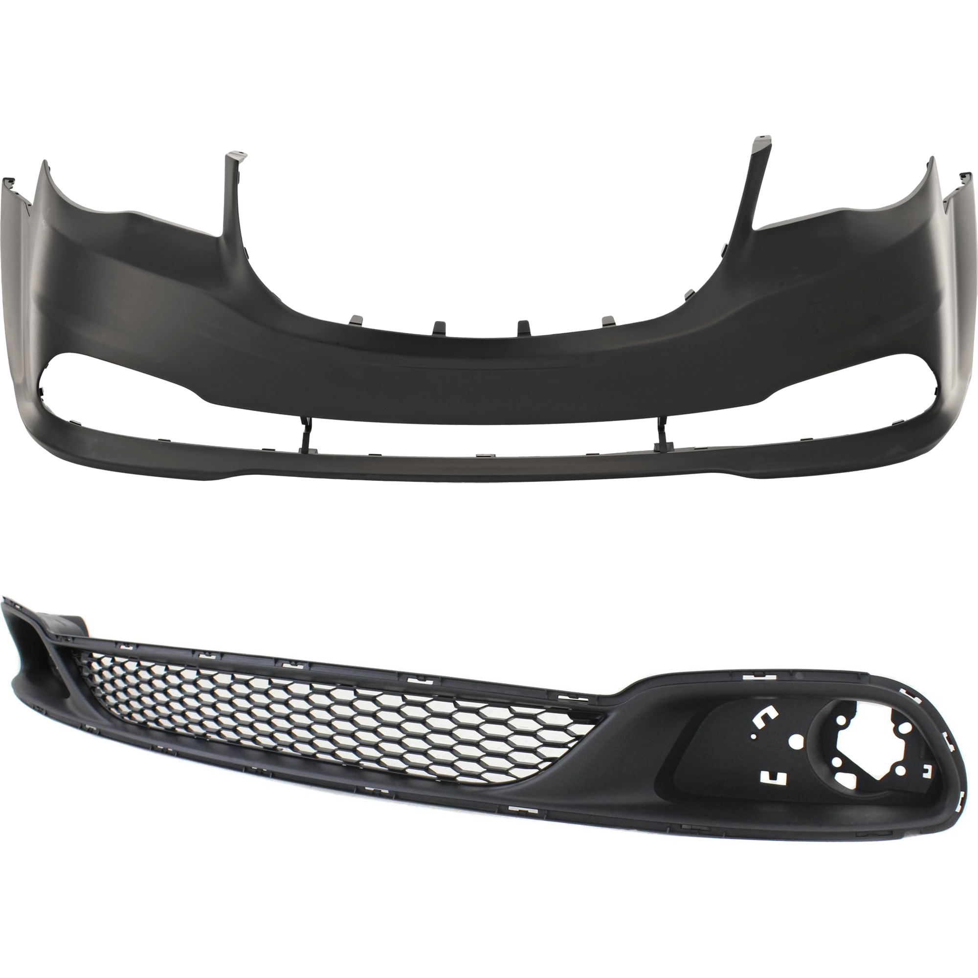 AM GRAND CARAVAN 11-20 FRONT BUMPER GRILLE 2 pc Kit with Bumper Cover SKU KIT 082224 C773 Partslink CH1036115 CH1000A02 OEM 68100690AA 68088966AA