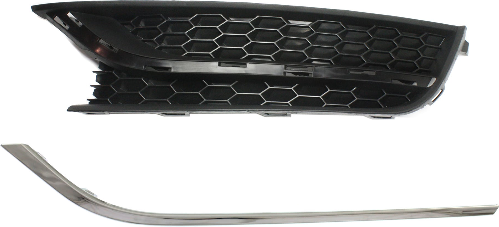 AM PASSAT 12-15 FOG LAMP COVER LH 2 pc kit Textured Dark Gray USA Built with Bumper Trim SKU KIT 082224 C790 Partslink VW1038121 VW1046107 OEM 561853665E9B9-5618531012ZZ