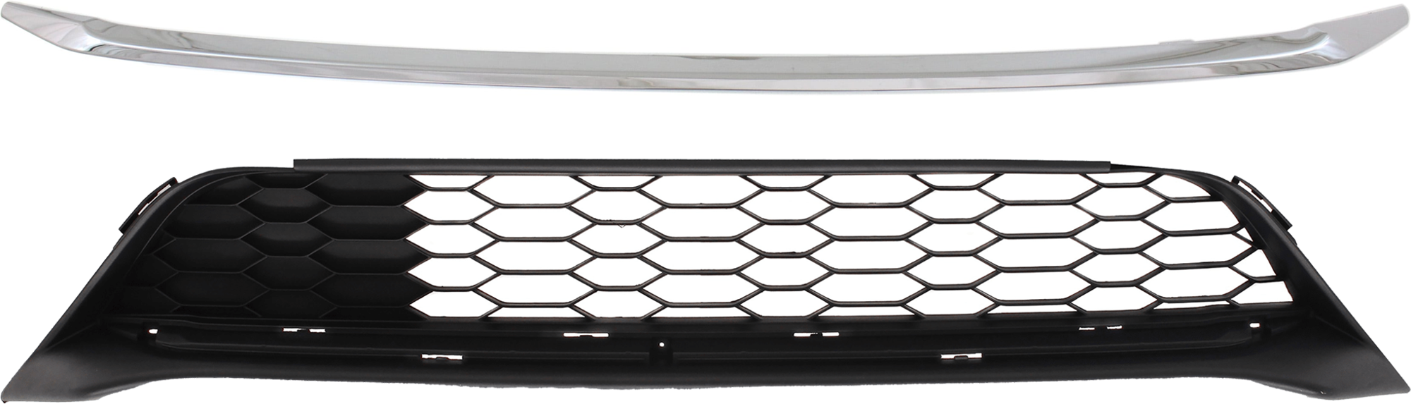 AM ACCORD 16-17 FRONT BUMPER GRILLE MOLDING 2 pc Kit Lower Garnish Chrome Exc. Hybrid Model Sedan SKU KIT 082224 C811 Partslink HO1044106 HO1036126 OEM 71151T2FA51-71152T2FA50