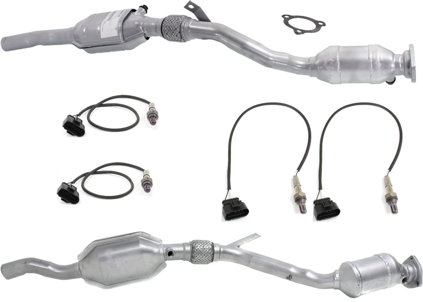 AM A6-00-01 PASSAT 00-05 CATALYTIC CONVERTER RH and LH 6 pc kit with 4 Oxygen Sensor 2.8L Eng. Auto Trans SKU KIT 082316-16