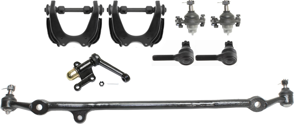 AM PICKUP 89-95 FRONT CONTROL ARM KIT RH AND LH Upper w ball joint s 8 pc Kit with Center Link Idler Arm Ball Joint Tie Rod End SKU KIT 082317-25 OEM 10436-256012-1014038-260130
