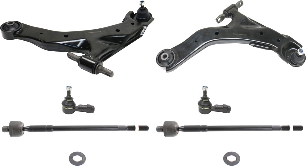 AM SPECTRA 04-09 SPECTRA5-05-09 FRONT CONTROL ARM KIT RH AND LH Lower 6 pc Kit with Tie Rod End SKU KIT 082317-34 Partslink HY4522101 OEM 545002F001-545002F501-545002F0