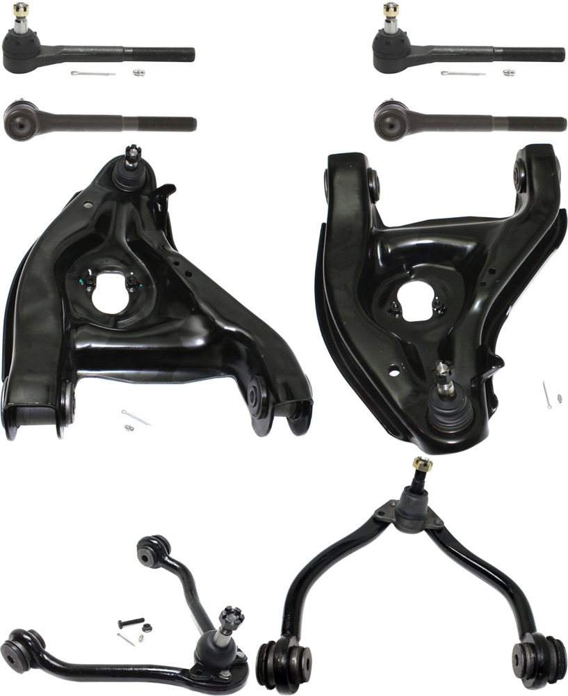 AM C2500-88-00 EXPRESS SAVANA 2500-3500-96-02 FRONT CONTROL ARM KIT RH AND LH Upper and Lower w ball joint s 8 pc Kit with Tie Rod End SKU KIT 082317-39 OEM 15665554-15665555-12543997-125