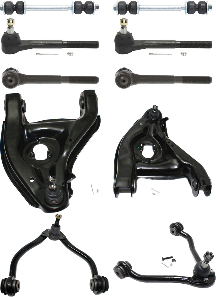 AM SAVANA 3500-96-02 FRONT CONTROL ARM KIT RH AND LH Upper and Lower w ball joint s 10 pc Kit with Sway Bar Link and Tie Rod End SKU KIT 082317-41 OEM 15665554-15665555-12543997-125