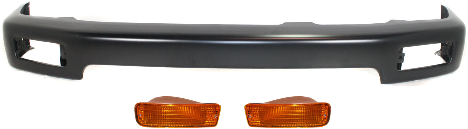 AM 4RUNNER 96-98 FRONT BUMPER 3 pc kit with Turn Signal Lights SKU KIT 082417-105 Partslink TO1002164 TO2530125 TO2531125 OEM 5210135350B0-8152035120-815103
