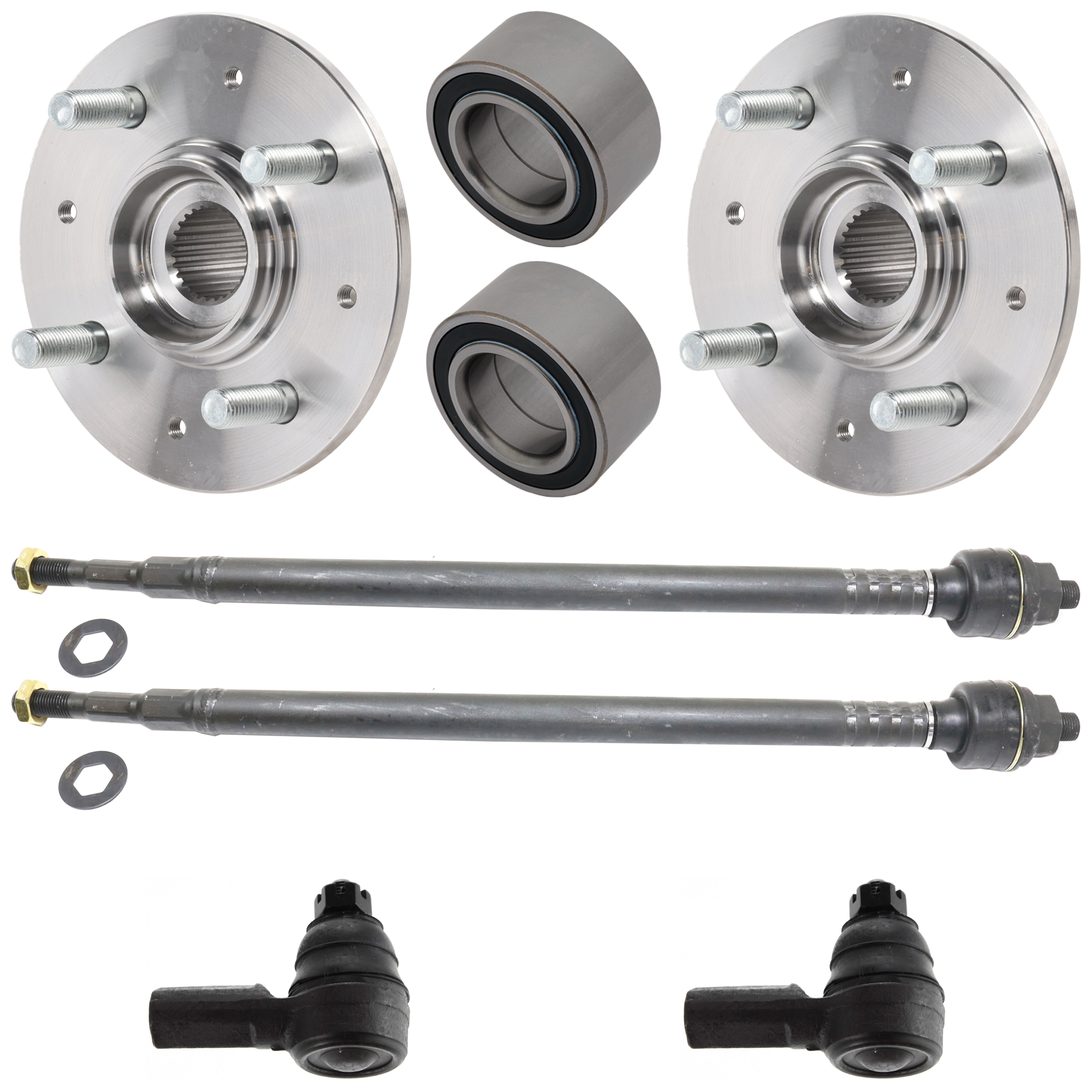 AM CIVIC 01-05 FRONT HUB ASSEMBLY RH AND LH 4 Studs 8 pc Kit w Tie Rod Ends and Wheel Bearings SKU KIT 082417-10 OEM 44600S5DA00-1014917-2693258-40