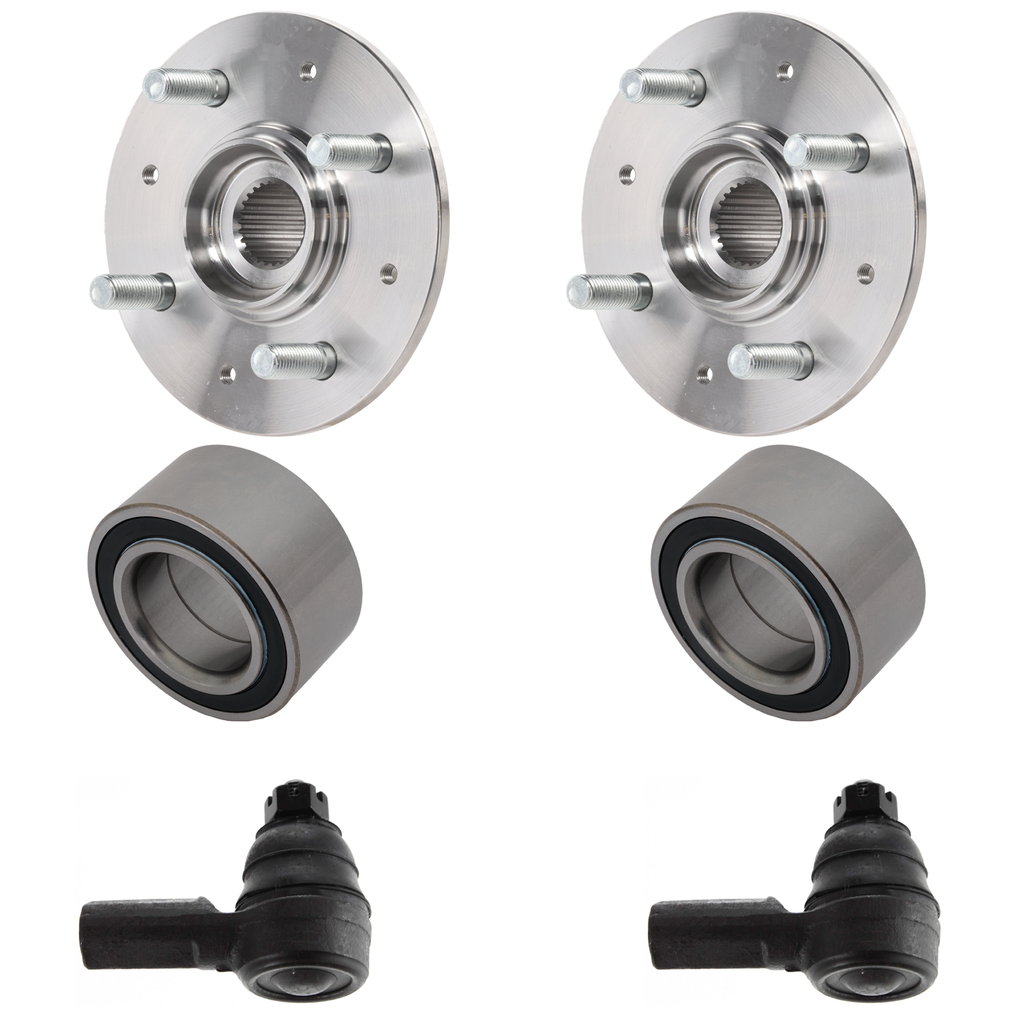 AM CIVIC 01-05 FRONT HUB ASSEMBLY RH AND LH 4 Studs 6 pc Kit w Tie Rod Ends and Wheel Bearings SKU KIT 082417-11 OEM 44600S5DA00-1014917-2693258-40