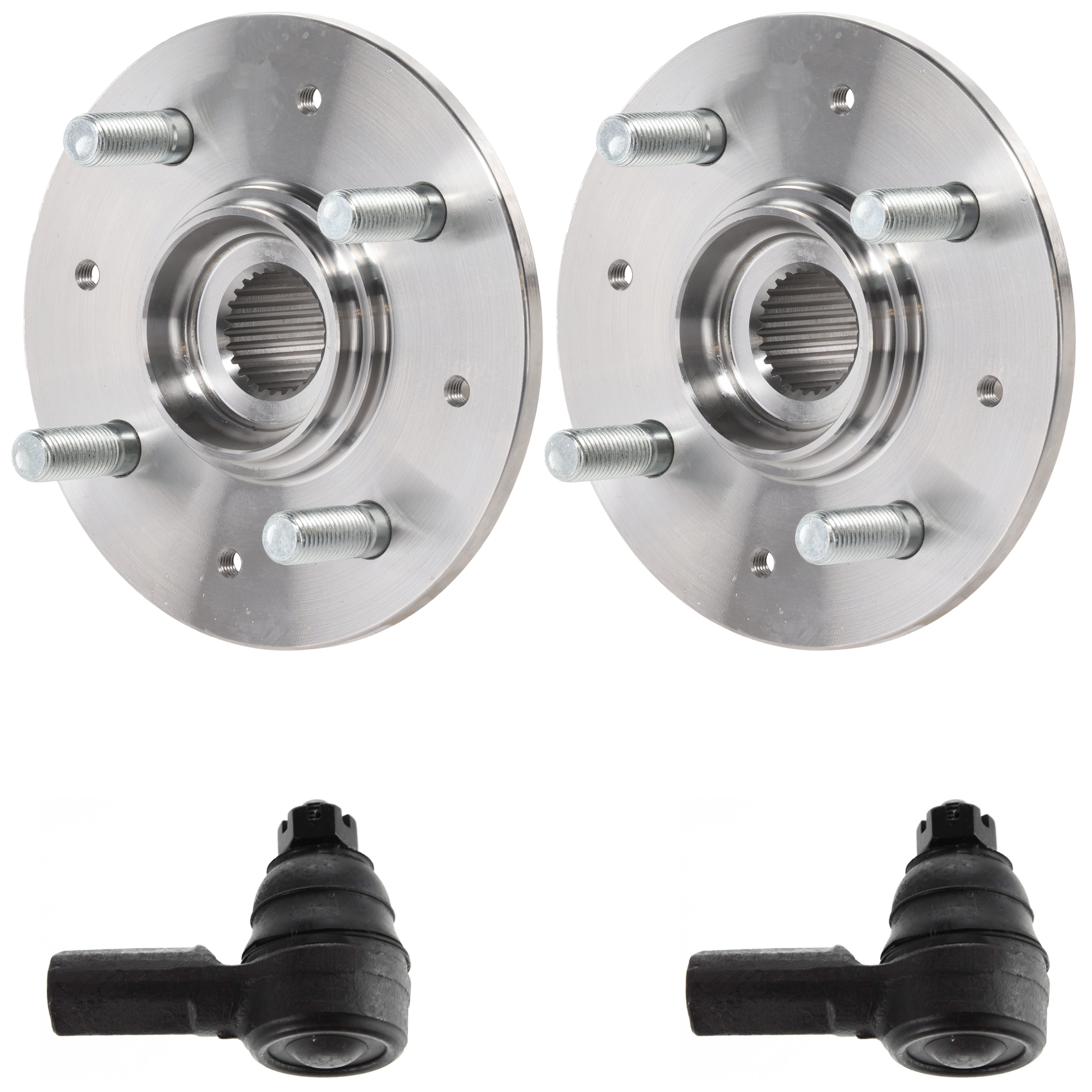 AM CIVIC 01-05 FRONT HUB ASSEMBLY RH AND LH 4 Studs 4 pc Kit w Tie Rod Ends SKU KIT 082417-28 OEM 44600S5DA00-1014917-2693258-40