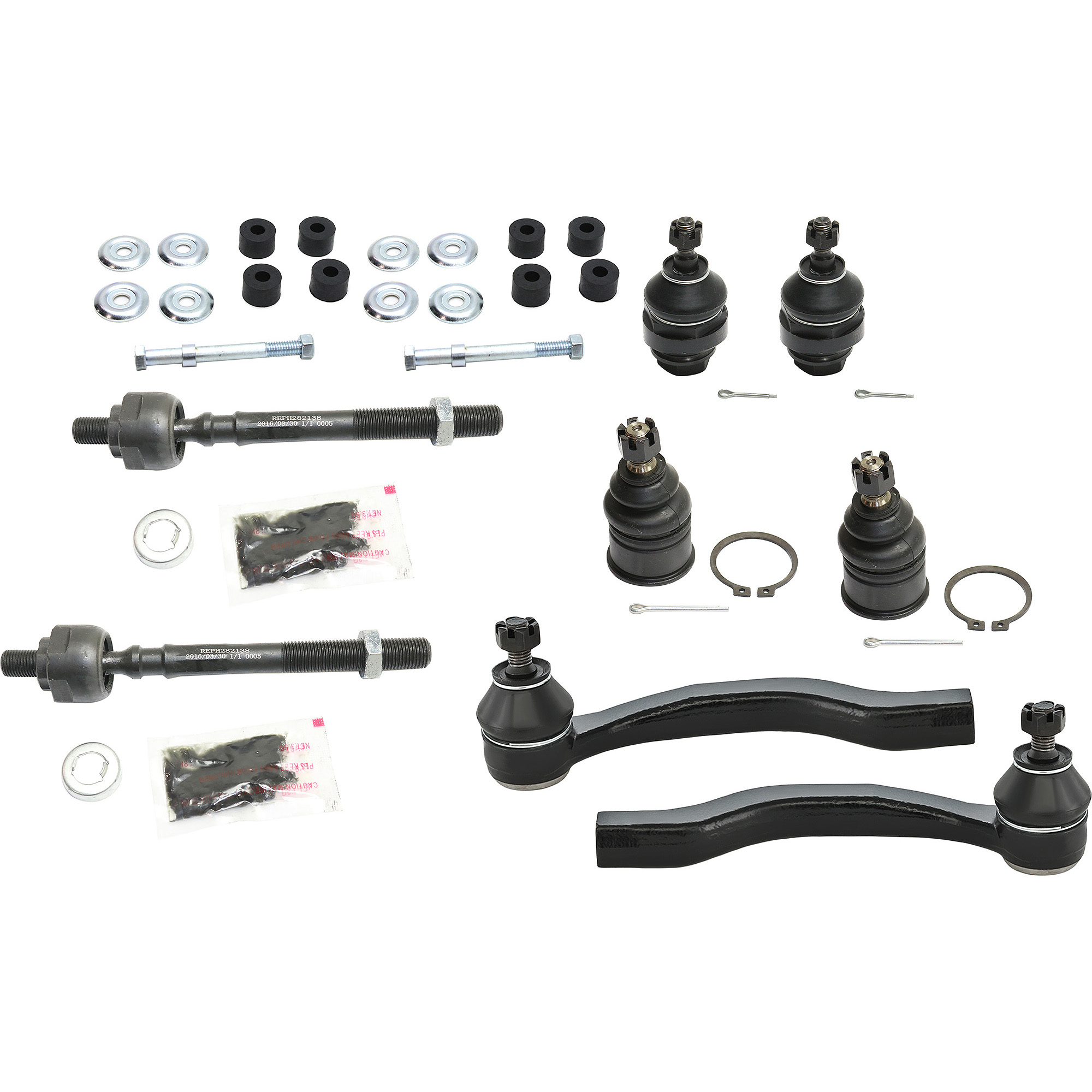 AM CIVIC 96-00 FRONT SUSPENSION KIT RH AND LH 10 pc kit w Ball Joints Sway Bar Links and Tie Rod Ends SKU KIT 082417-55 OEM 41532-2642936-2643039-2643047