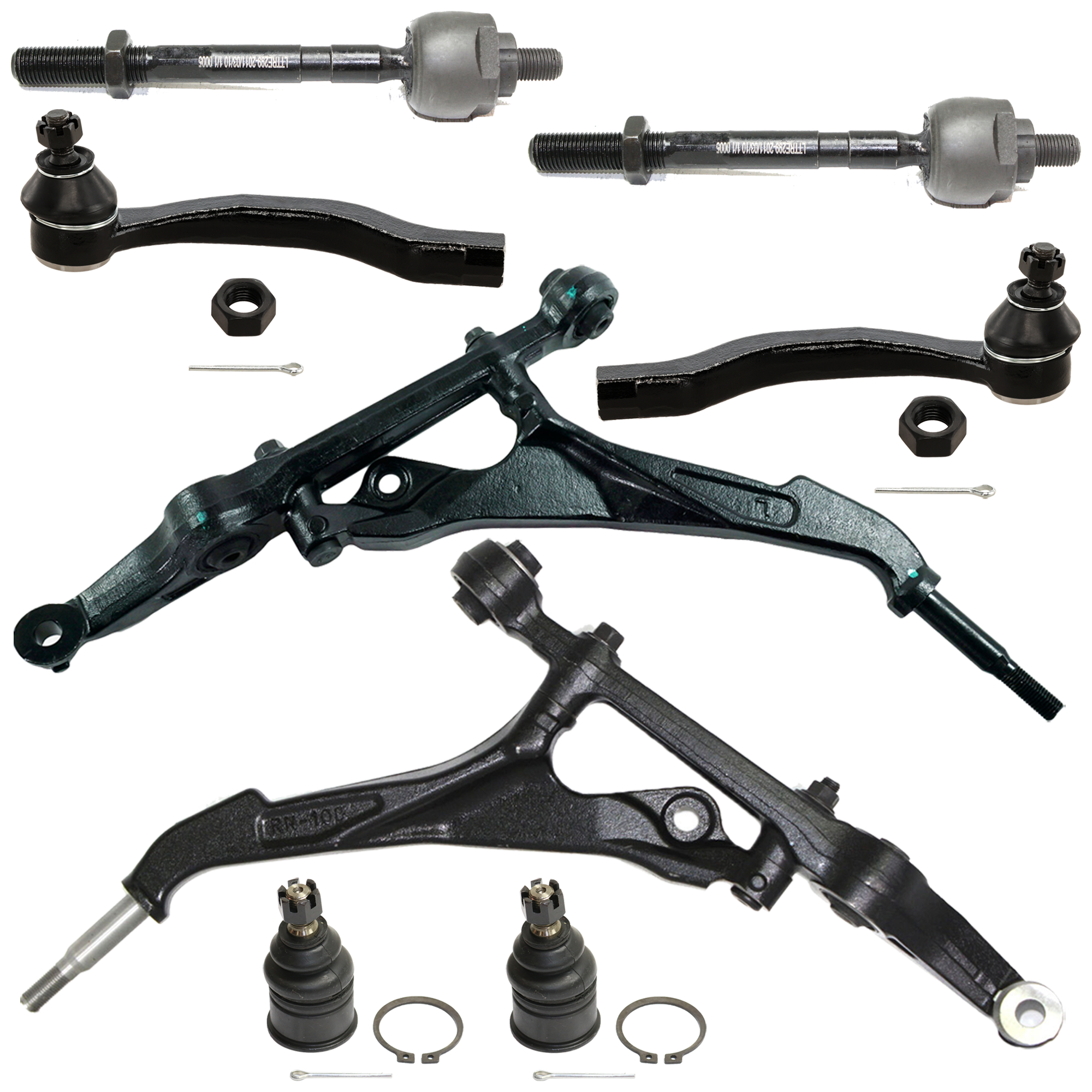 AM CIVIC 92-95 CIVIC DEL SOL 93-97 FRONT CONTROL ARM KIT RH AND LH Lower 8 pc Kit with Ball Joints and Tie Rod Ends SKU KIT 082417-74 OEM 104216-254007-1014786-2601427