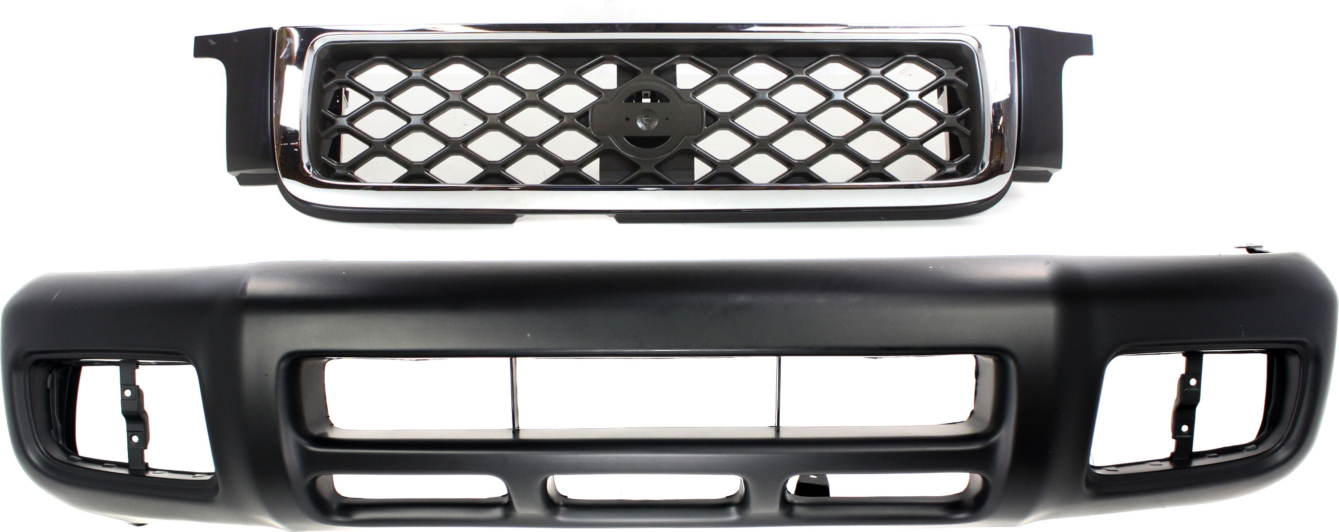 AM PATHFINDER 99-04 GRILLE 2 pc Kit with Bumper Cover SKU KIT 082417-97 Partslink NI1200188 NI1000177 OEM 623102W807 F20222W140