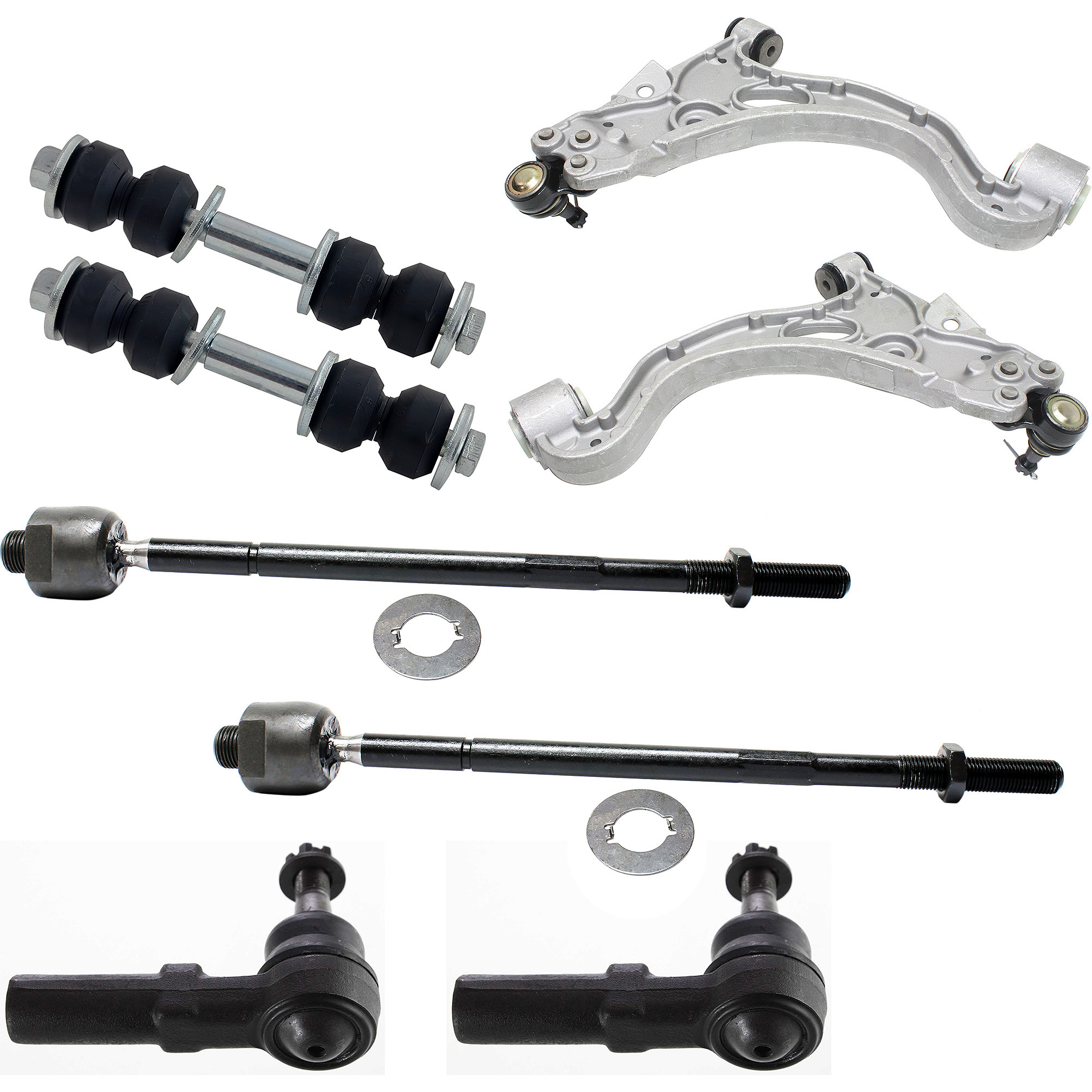 AM RIVIERA 97-99 PARK AVENUE 98-05 FRONT CONTROL ARM KIT RH AND LH Lower w ball joint s 8 pc Kit with Control Arm Tie Rod End Sway Bar Link SKU KIT 082516-25 OEM 25696334-25699467-25766508