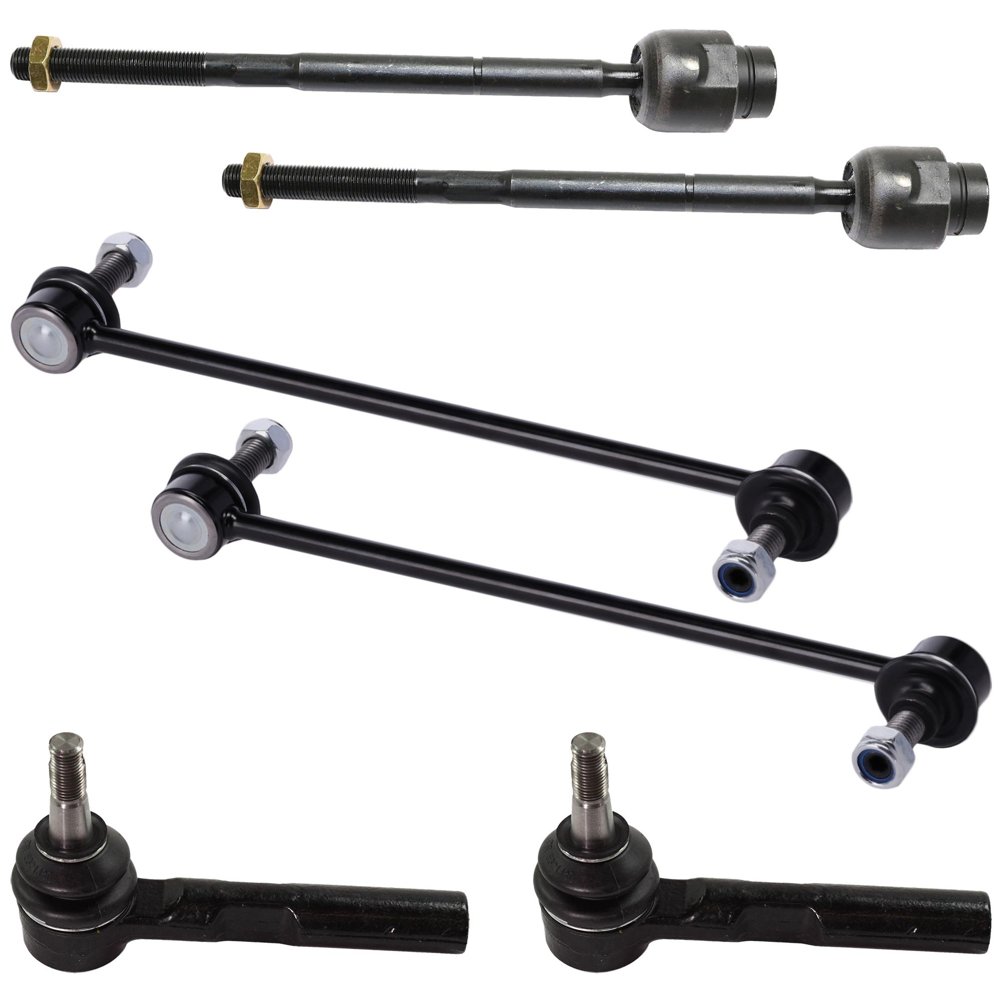 AM MALIBU 04-09 FRONT SUSPENSION KIT 6 pc kit with Sway Bar Links and Tie Rod Ends SKU KIT 082516-29 OEM 20784686-4012059-15944090-2268