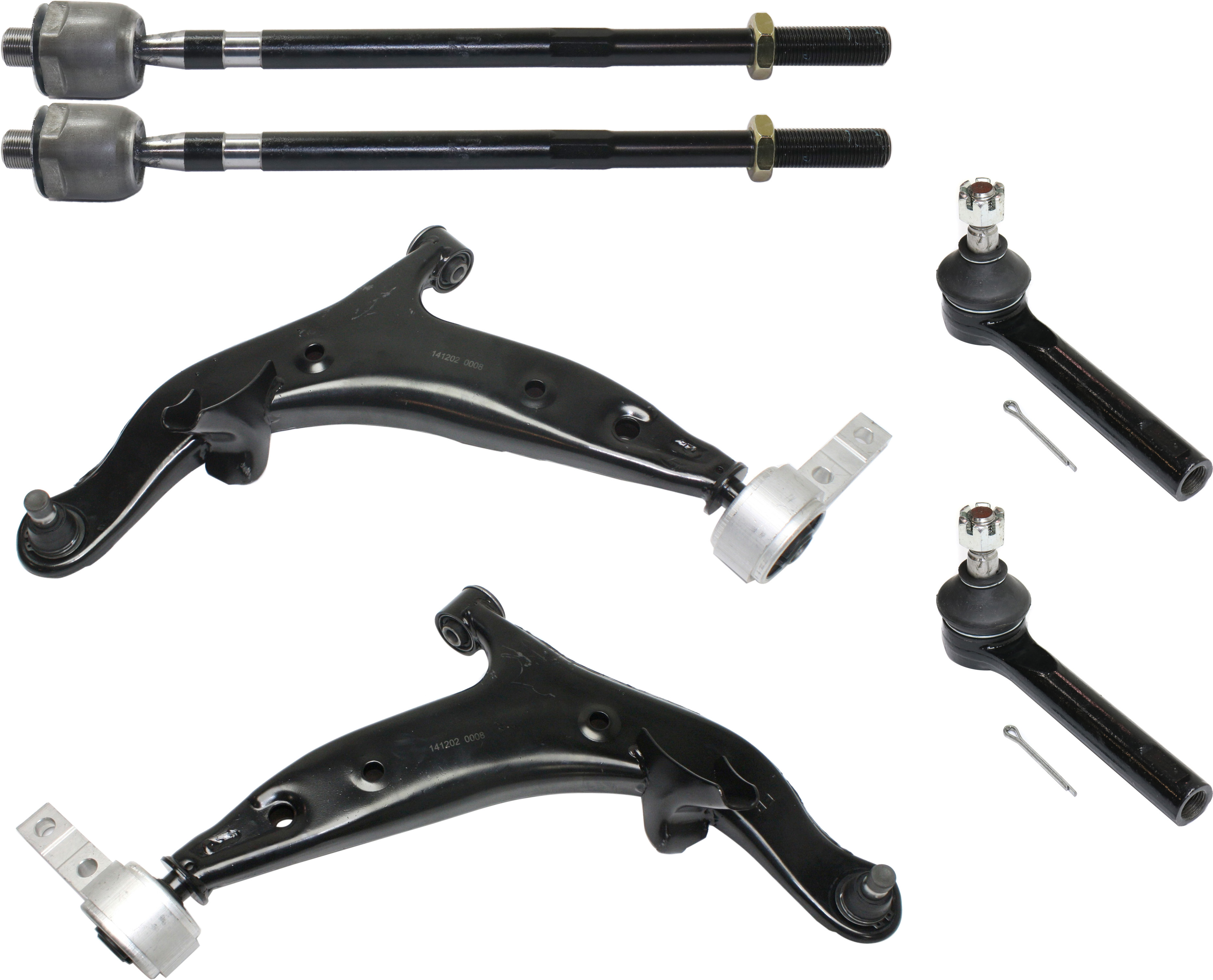 AM QUEST 04-09 FRONT CONTROL ARM KIT RH AND LH w ball joint s 6 pc Kit with Tie Rod End SKU KIT 082917-02 OEM 54501CK000-54500CK000-48520CK0
