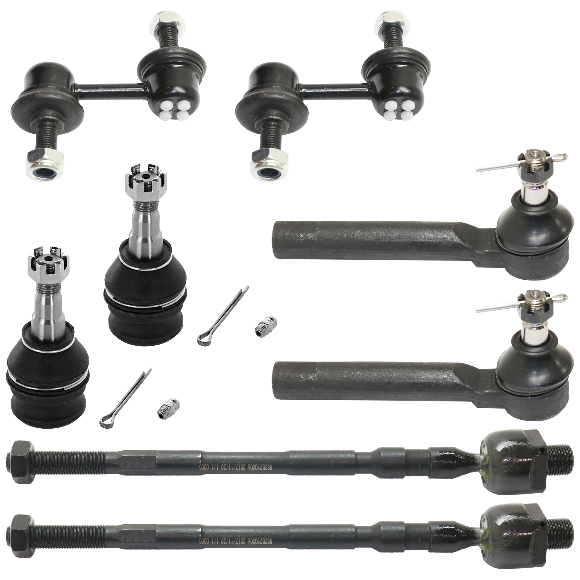 AM LEGACY OUTBACK 05-09 FRONT SUSPENSION KIT RH AND LH 8 pc Kit with Ball Joints Sway Bar Links and Tie Rod Ends SKU KIT 082917-10 OEM 104141-255001-1014105-26014