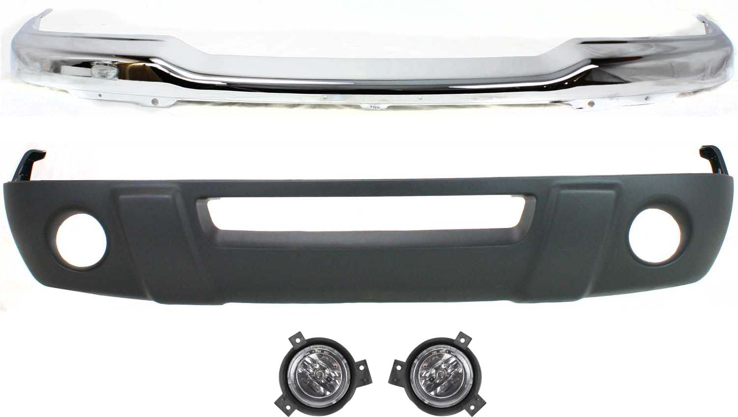 AM RANGER 01-03 FRONT BUMPER 4 pc Kit 4WD with Fog Lights and Valance SKU KIT 082917-13 Partslink FO1002368 FO2592184 FO2593184 FO1095191 OEM 1L5Z17757CA 1L5Z15200DA 1L5Z15