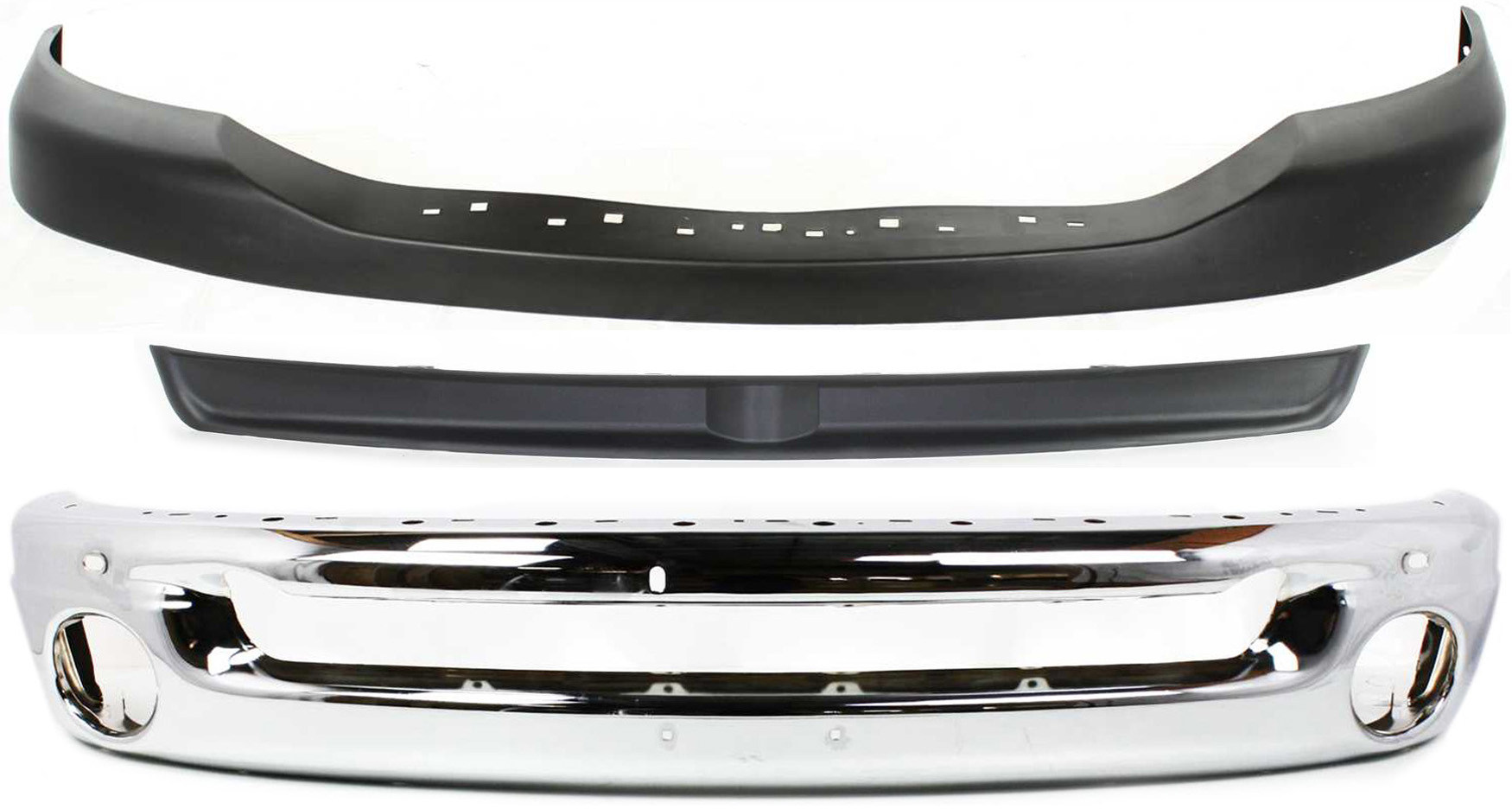 AM RAM 2500-3500-06-09 FRONT BUMPER COVER Upper Textured 3 pc Kit with Bumper and Bumper Trim SKU KIT 082917-14 Partslink CH1000880 CH1002383 CH1091101 OEM 55077762AA 55077946AB 55077896