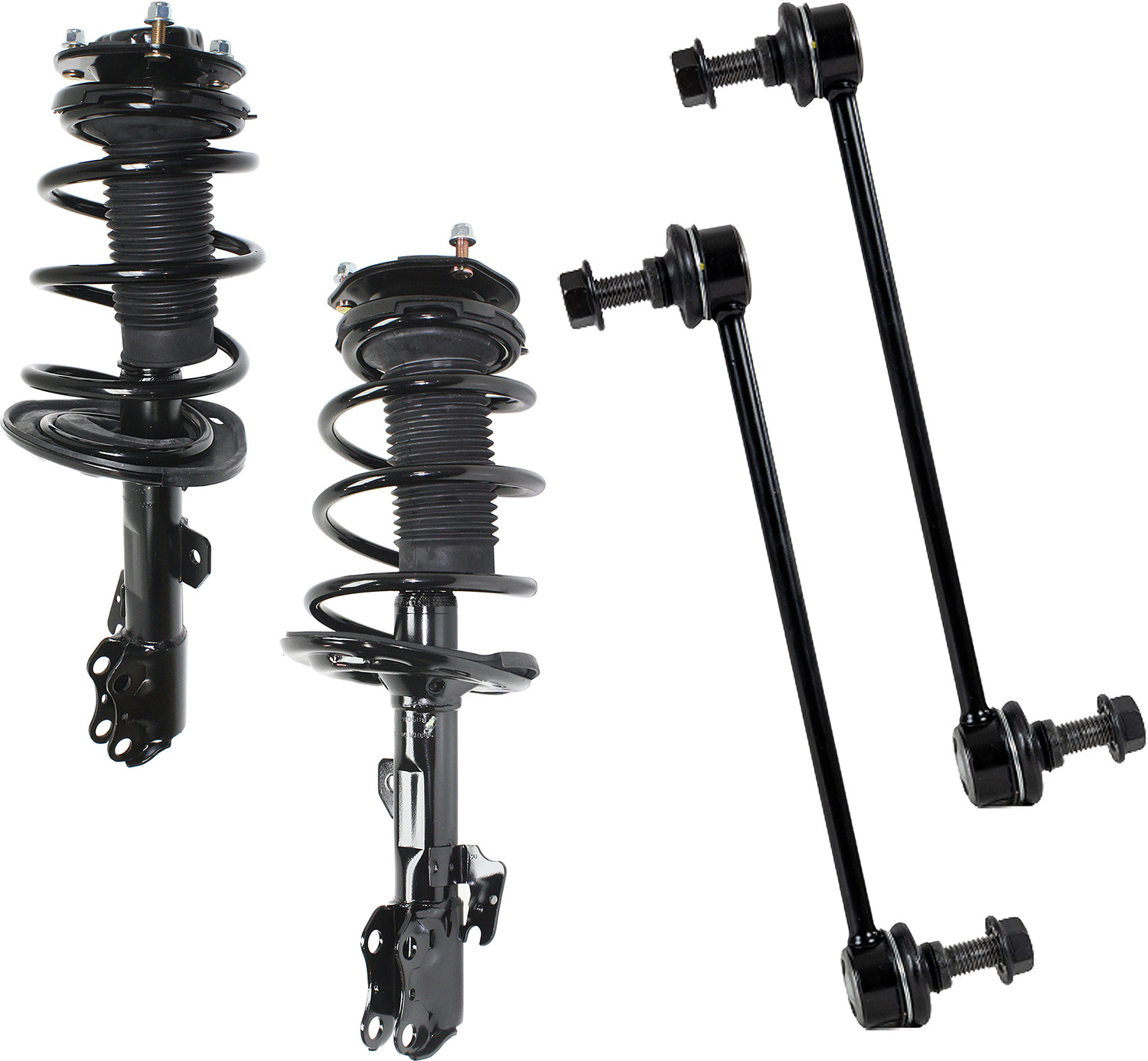 AM CAMRY 04-06 FRONT SUSPENSION KIT RH AND LH 4 pc kit with Loaded Struts and Sway Bar Links SKU KIT 082918-25 OEM 4851080147-4851080108-48520396