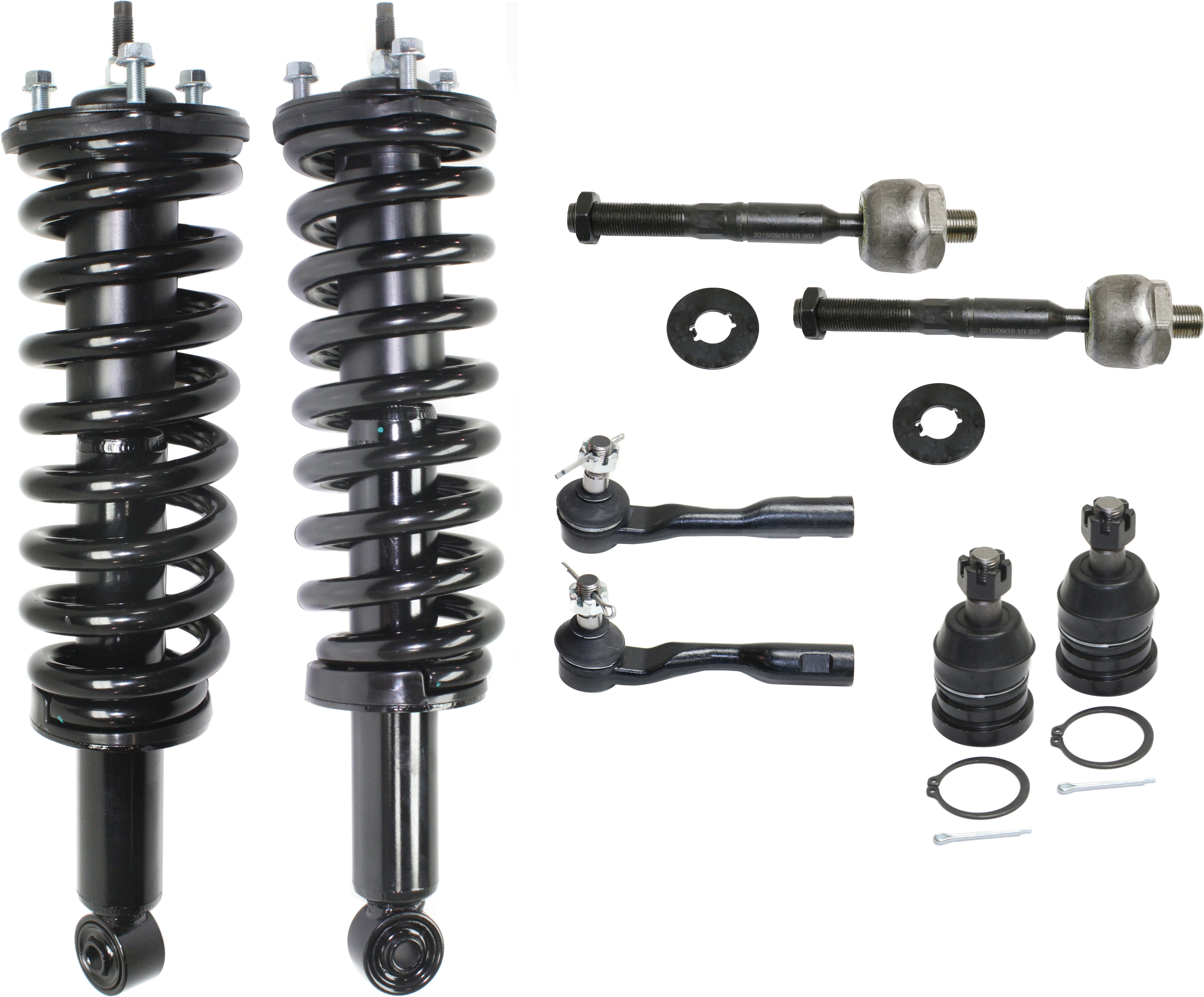 AM TUNDRA 00-02 FRONT SUSPENSION KIT RH AND LH 8 pc Kit with Ball Joints Loaded Strut and Tie Rod Ends SKU KIT 083017-15 OEM 104279-1014817-2601565-5001