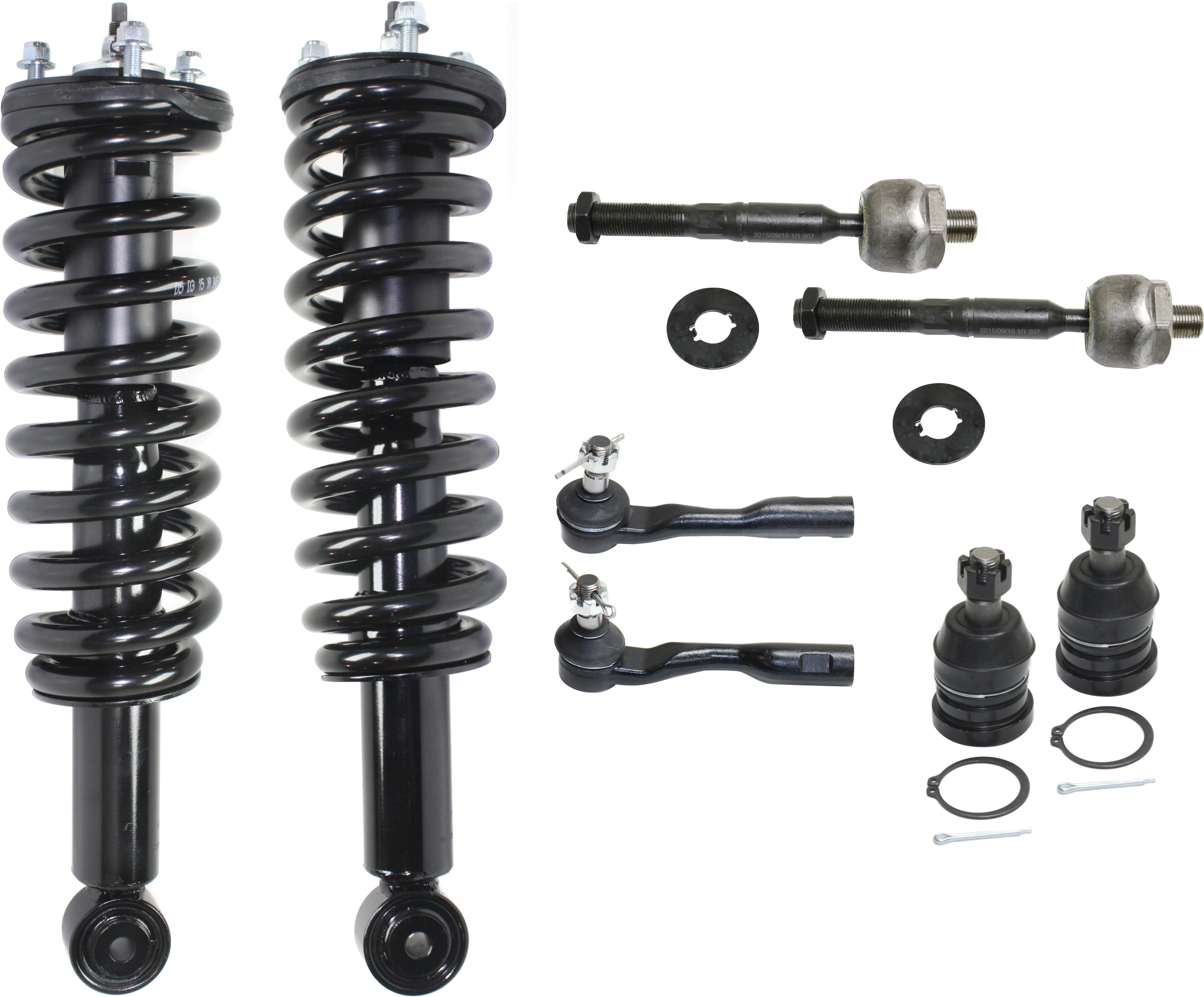 AM SEQUOIA 01-02 FRONT SUSPENSION KIT RH AND LH 8 pc Kit with Ball Joints Loaded Strut and Tie Rod Ends SKU KIT 083017-17 OEM 104279-1014817-2601565-5001