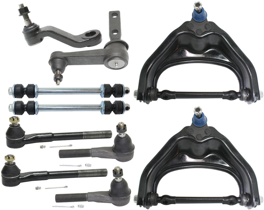 AM DODGE FULL SIZE P U 00-02 FRONT CONTROL ARM KIT RH AND LH Upper w ball joint s 10 pc Kit with Idler Arm Pitman Arm Tie Rod End Sway Bar Link SKU KIT 083117-16 OEM 52106678AA 190168-2683719-4501
