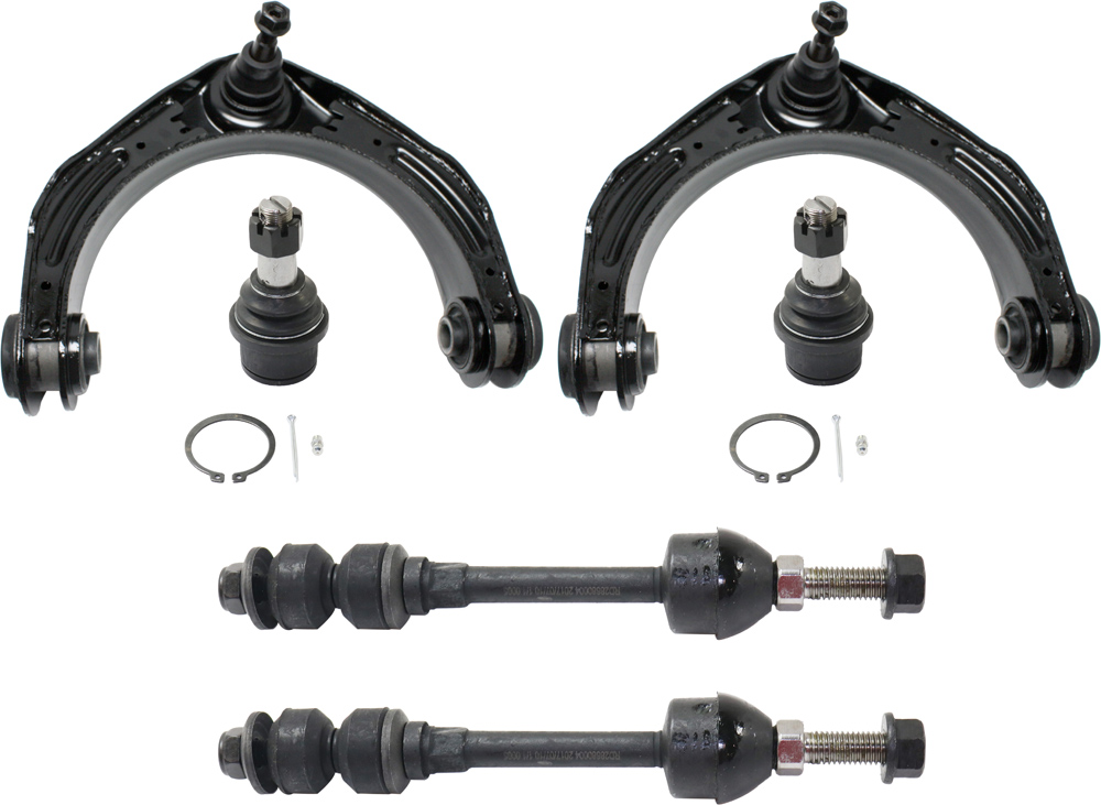 AM RAM 2500-06-10 RAM 3500-06-09 FRONT CONTROL ARM KIT RH AND LH Upper w ball joint s 6 pc Kit with Ball Joint and Sway Bar Link SKU KIT 083117-21 OEM 05086980AD 05170824AD 52121586