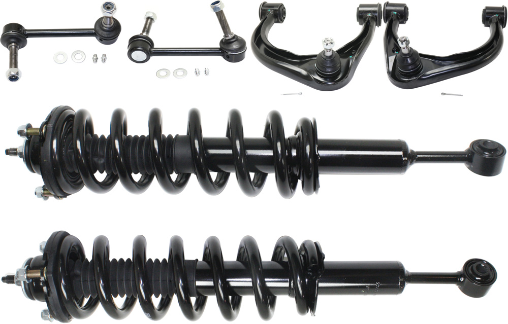 AM TACOMA 05-15 FRONT CONTROL ARM RH AND LH Upper 6 pc Kit with Control Arm Loaded Strut and Sway Bar Link SKU KIT 083117-24 OEM 4863004020-4861004020-3345566R