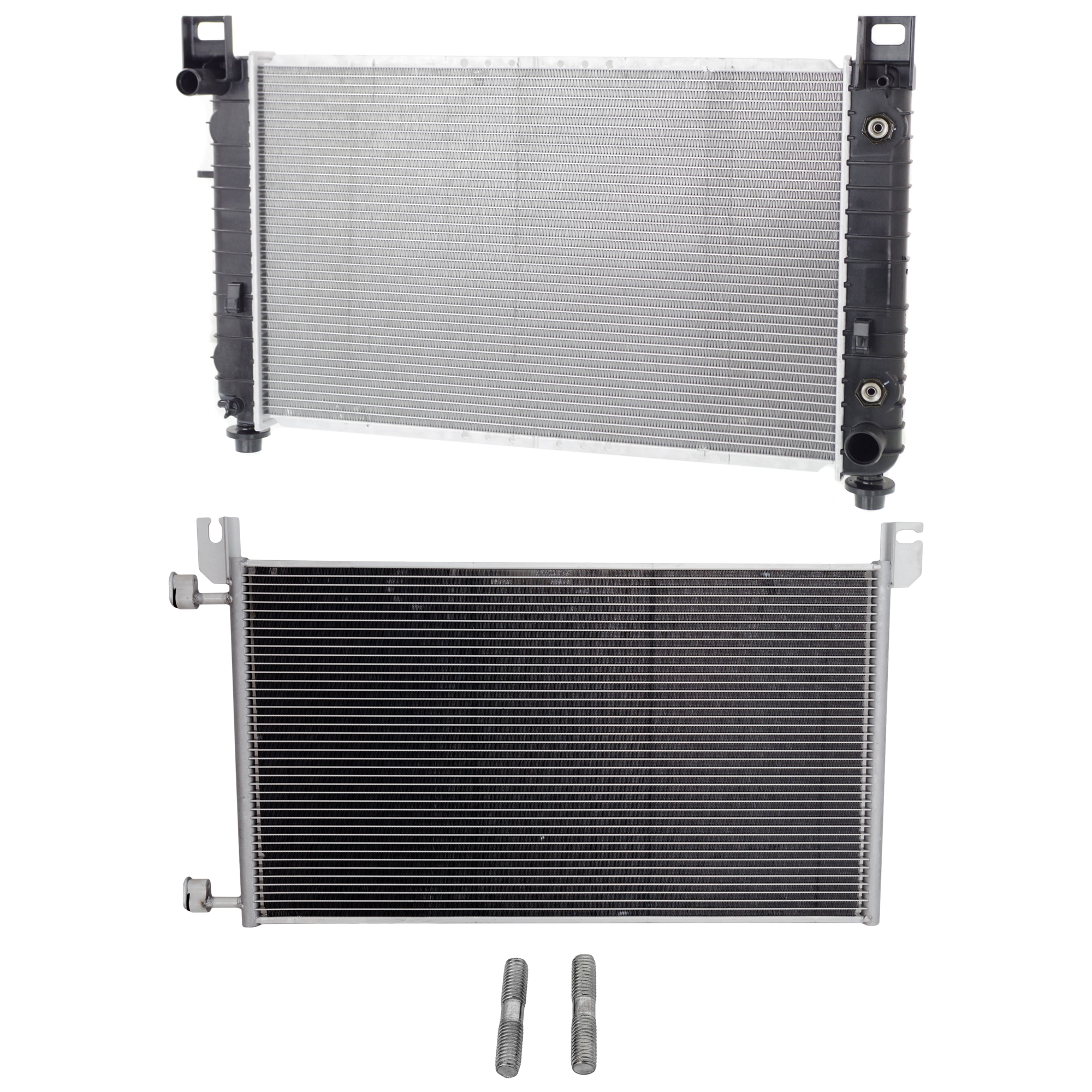 AM SILVERADO SIERRA 1500-99-04 A C CONDENSER 2 pc Kit 6 Cyl 4.3L Eng. w Radiator SKU KIT 083124-120 Partslink GM3030162 GM3010281 OEM 20913751-15849616